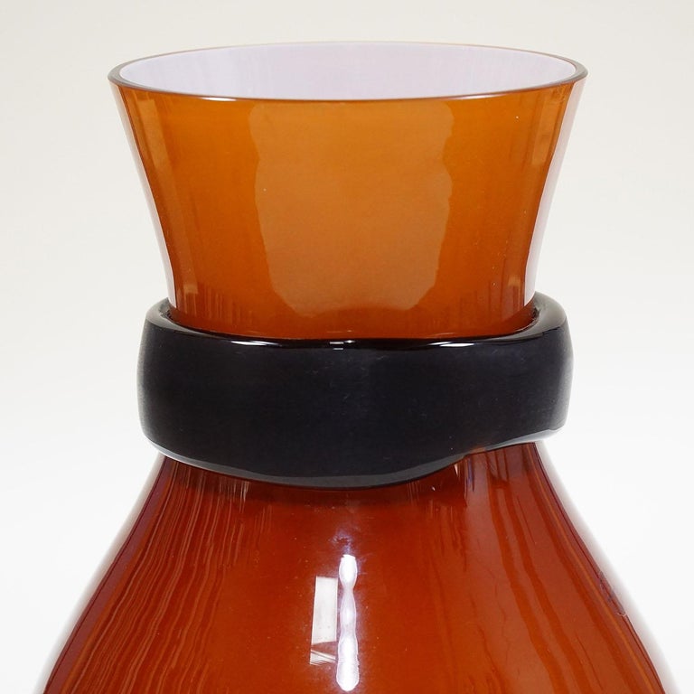 Simon Moore for Salviati, Large Fasciati Murano Glass Vase at 1stDibs