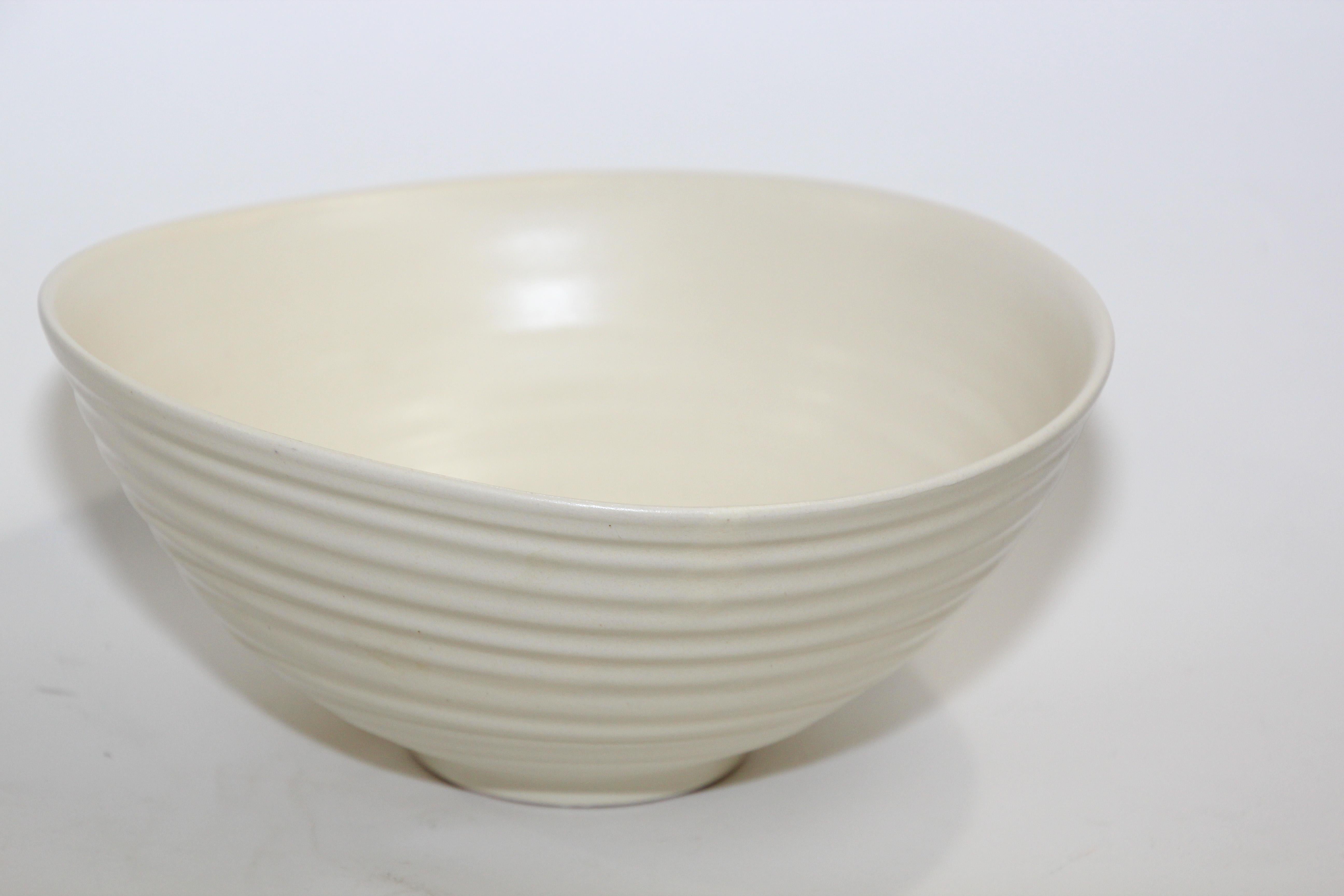 Simon Moore Studio Hand Made Pottery White Bowl  For Sale 1