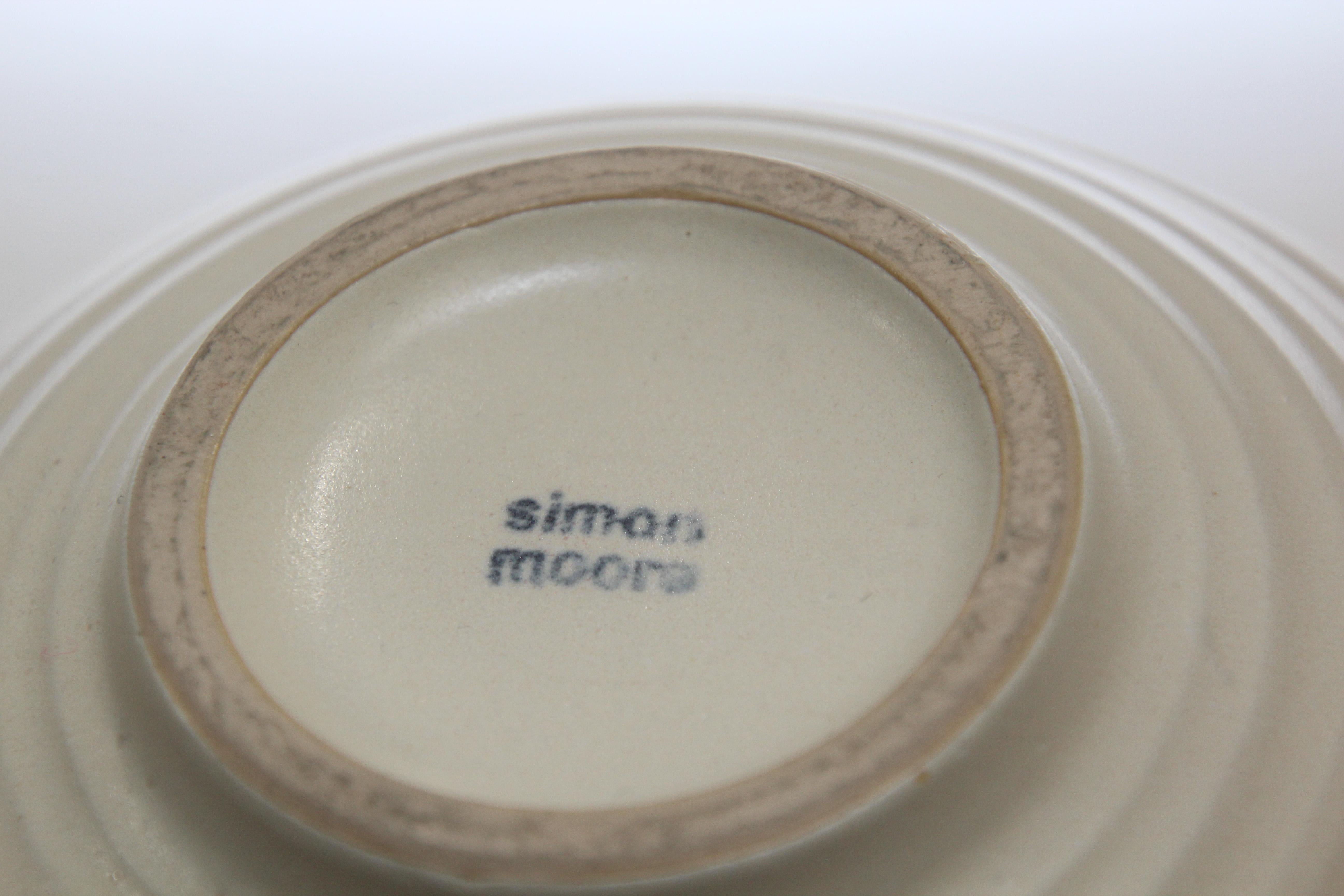 Simon Moore Studio Hand Made Pottery White Bowl  For Sale 4