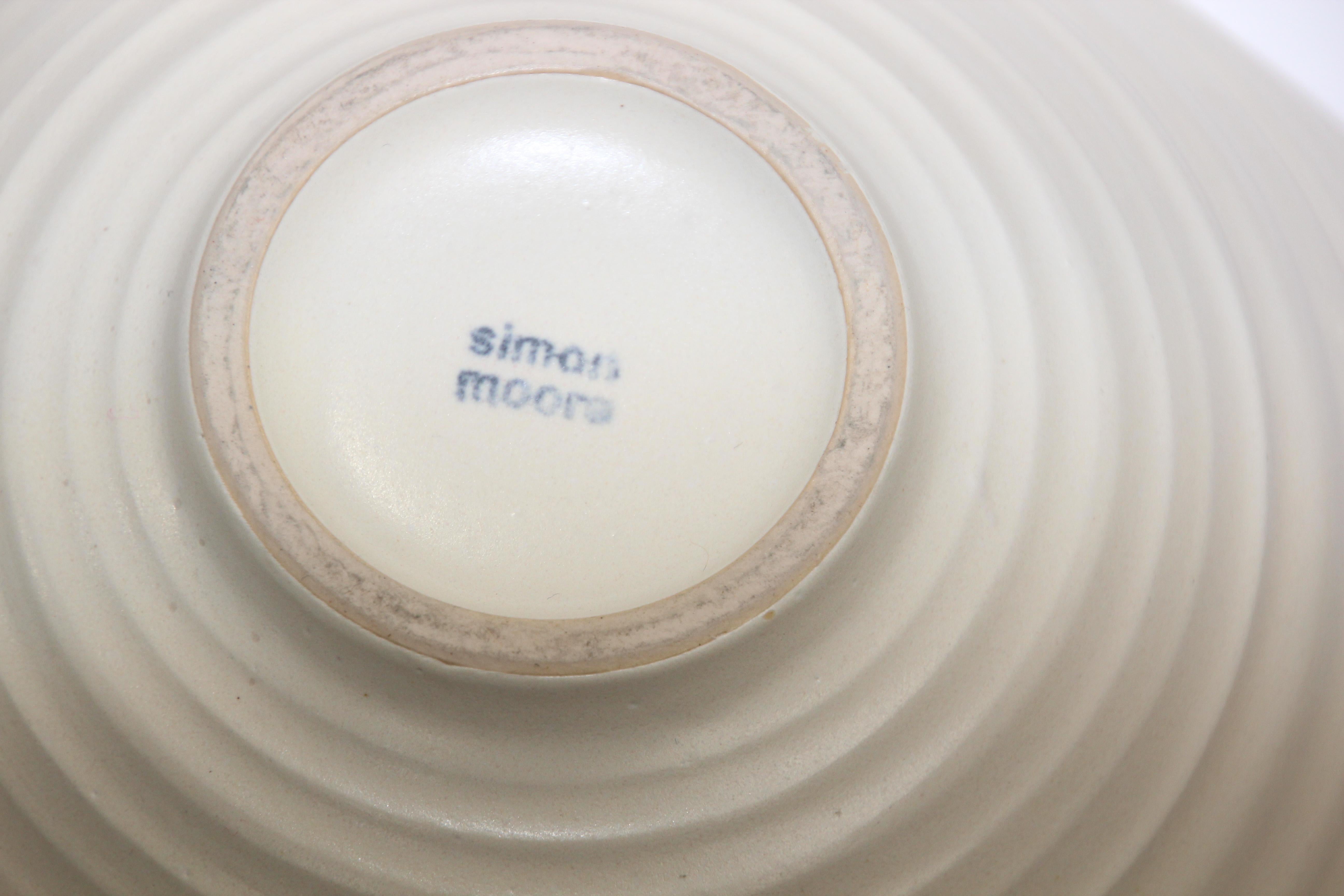 Simon Moore Studio Hand Made Pottery White Bowl  For Sale 6