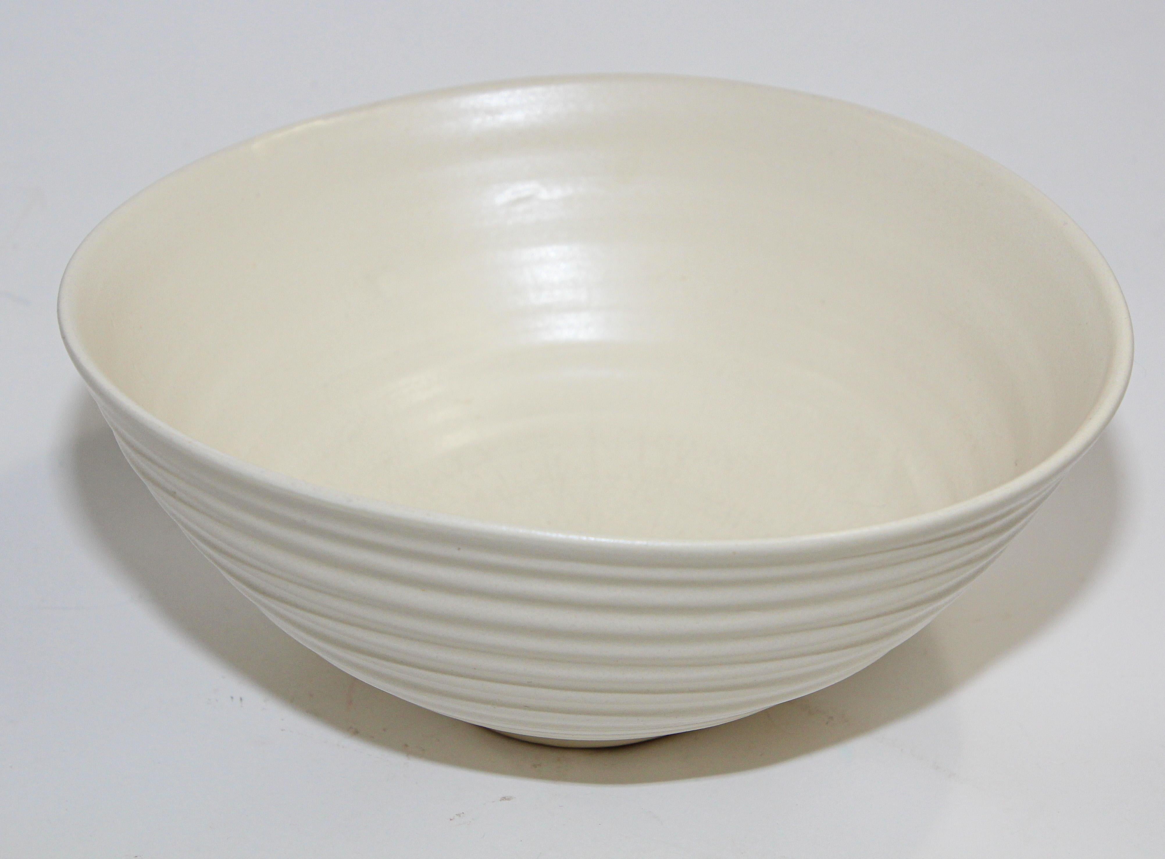 Simon Moore Studio Hand Made Pottery White Bowl  For Sale 10