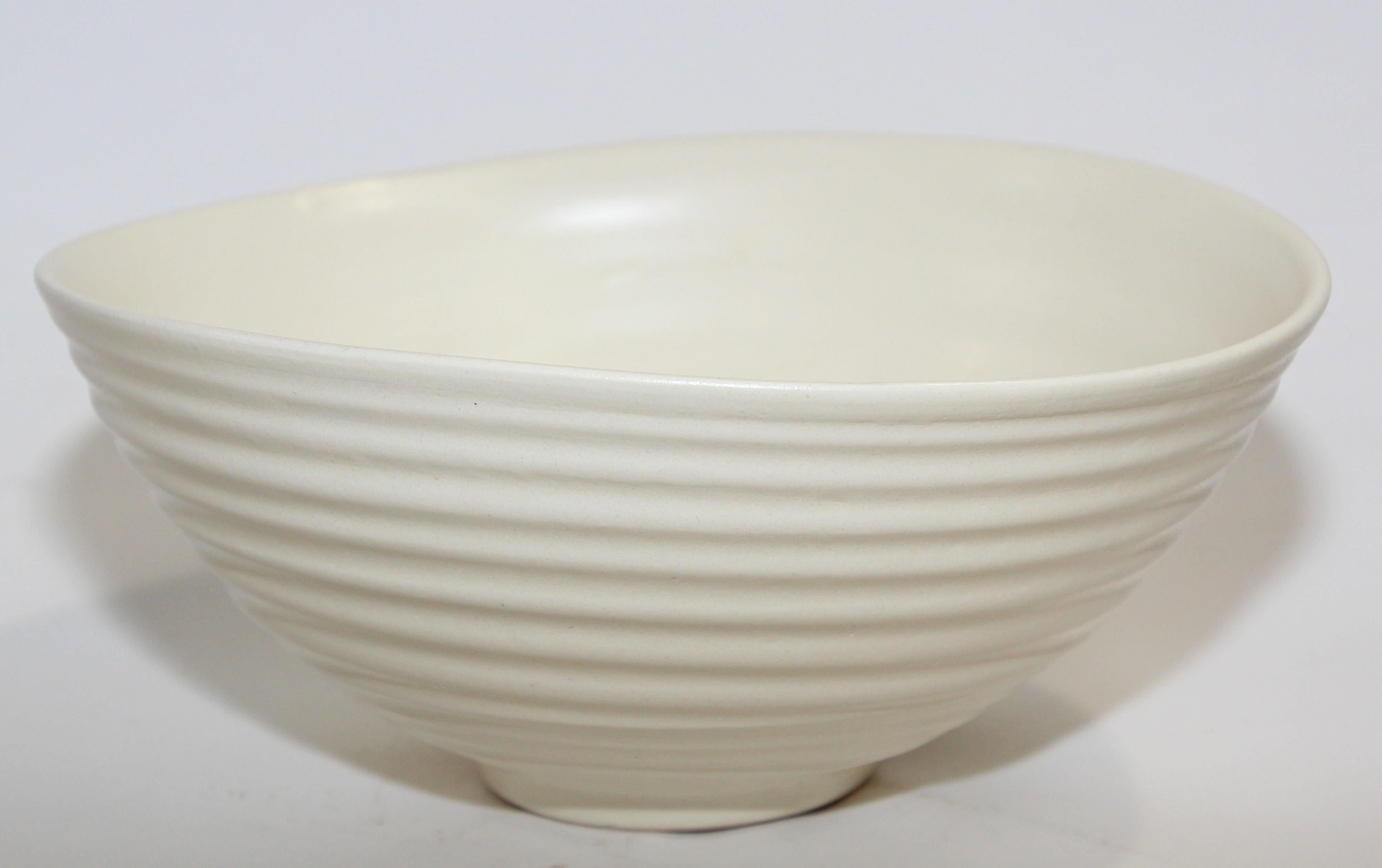 Organic Modern Simon Moore Studio Hand Made Pottery White Bowl  For Sale