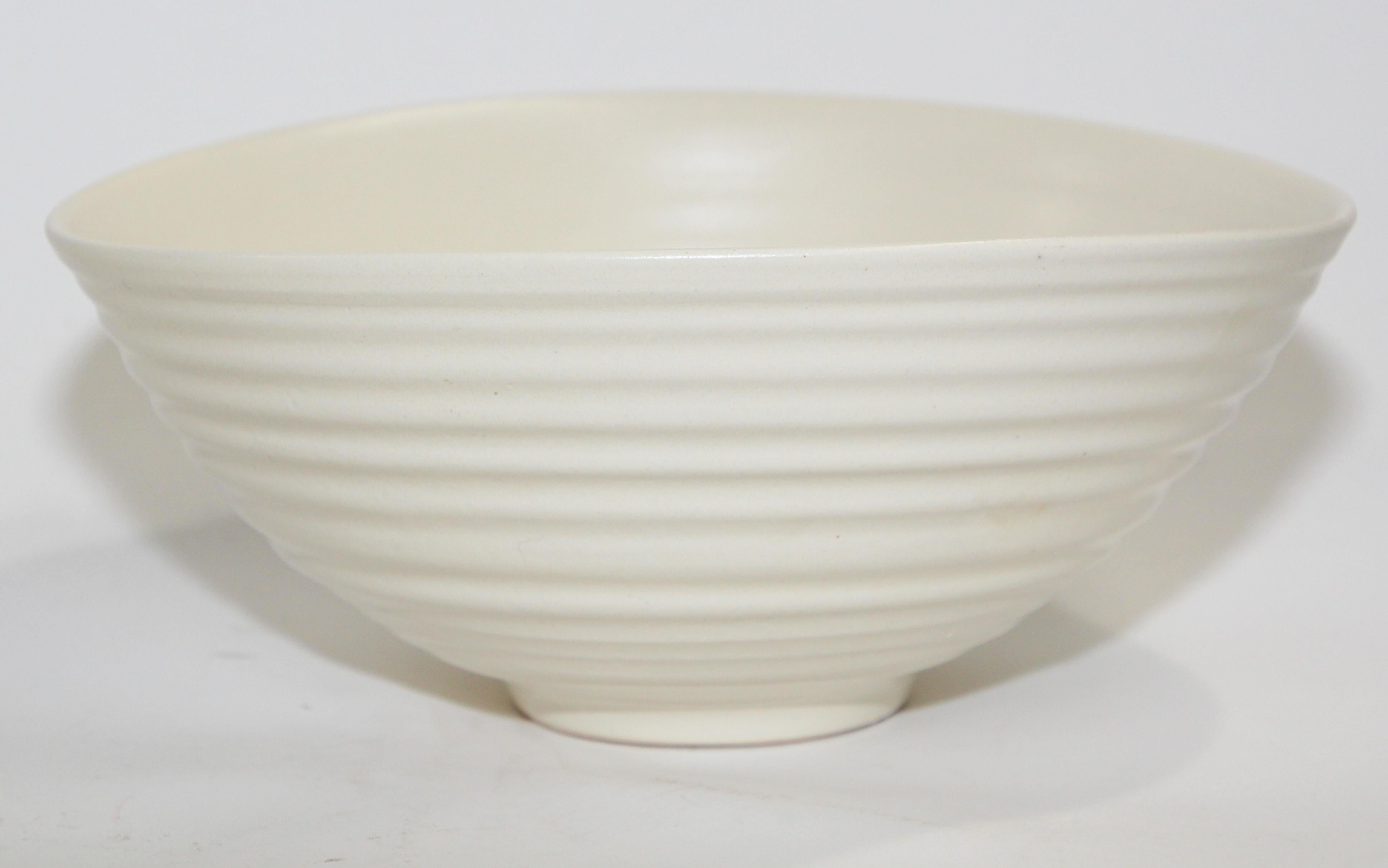 20th Century Simon Moore Studio Hand Made Pottery White Bowl  For Sale