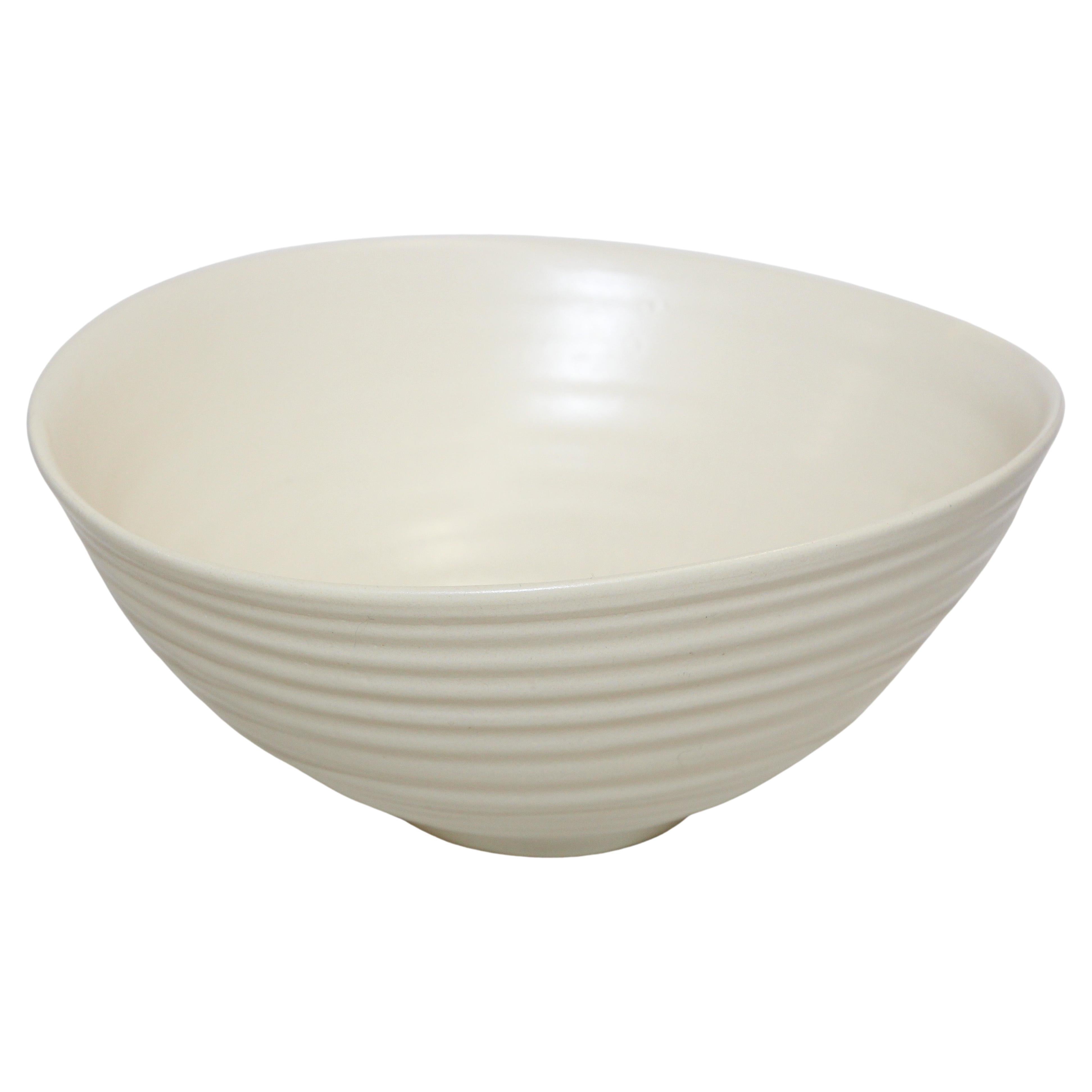 Simon Moore Studio Hand Made Pottery White Bowl  For Sale