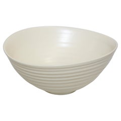 Vintage Simon Moore Studio Hand Made Pottery White Bowl 