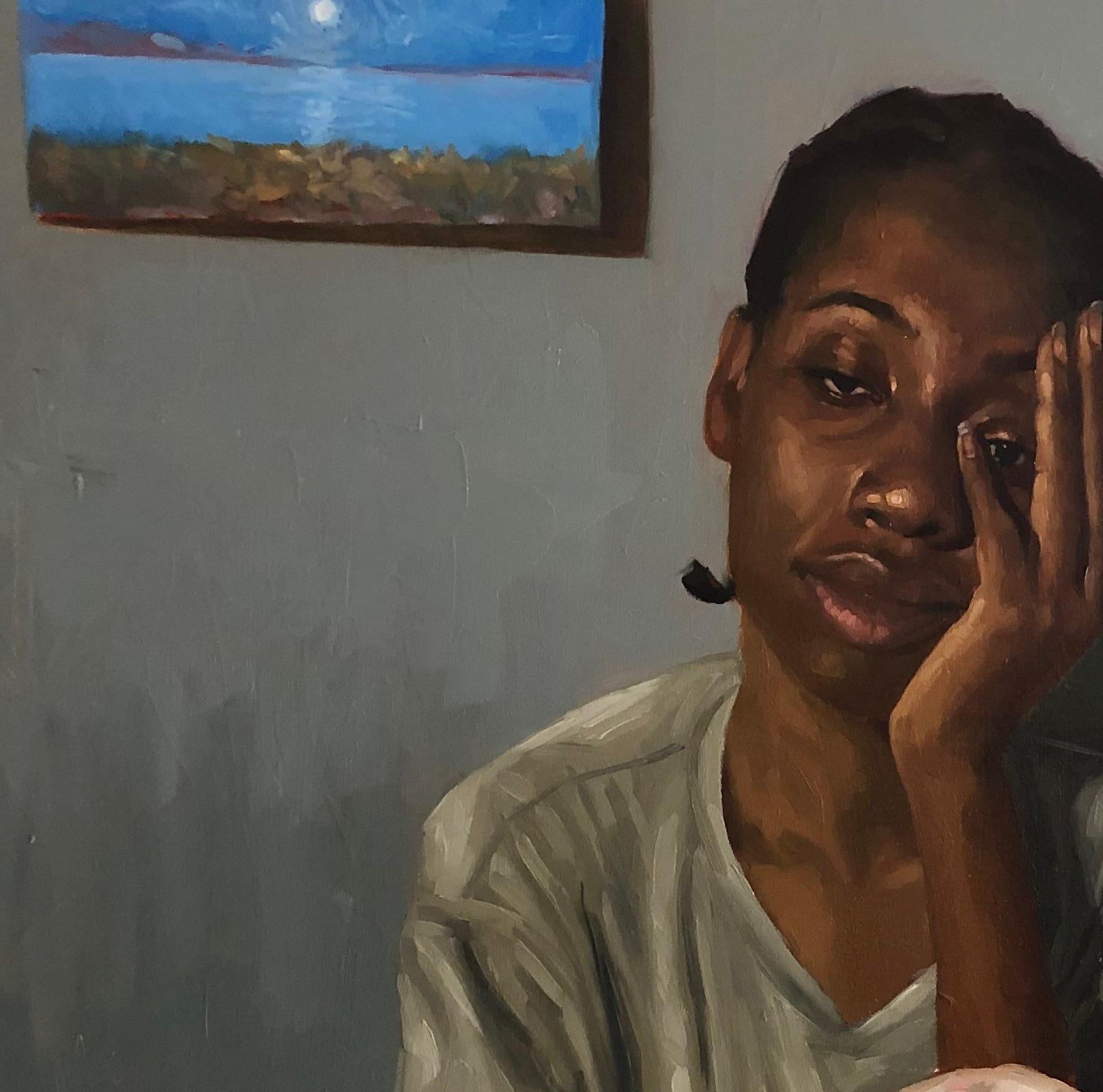 C'è di meglio? - 21° secolo, Contemporaneo, Figurativo, Donne, Africa, Olio - Painting di Simon Obeka