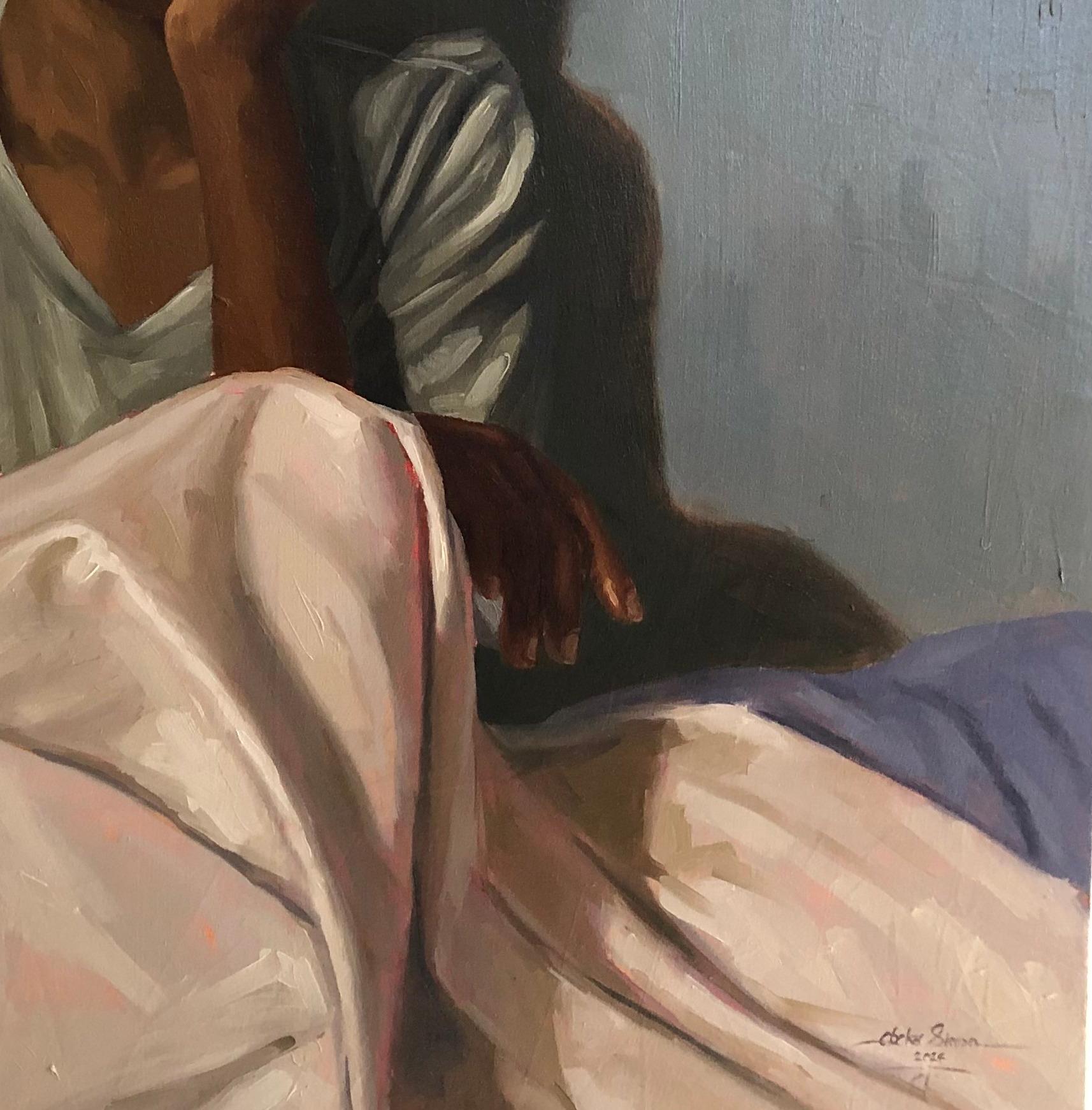 C'è di meglio? - 21° secolo, Contemporaneo, Figurativo, Donne, Africa, Olio in vendita 1