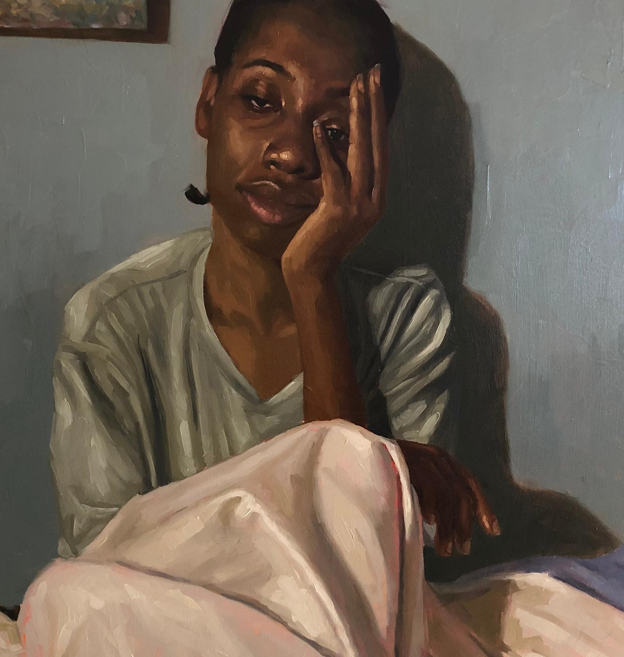 C'è di meglio? - 21° secolo, Contemporaneo, Figurativo, Donne, Africa, Olio in vendita 2