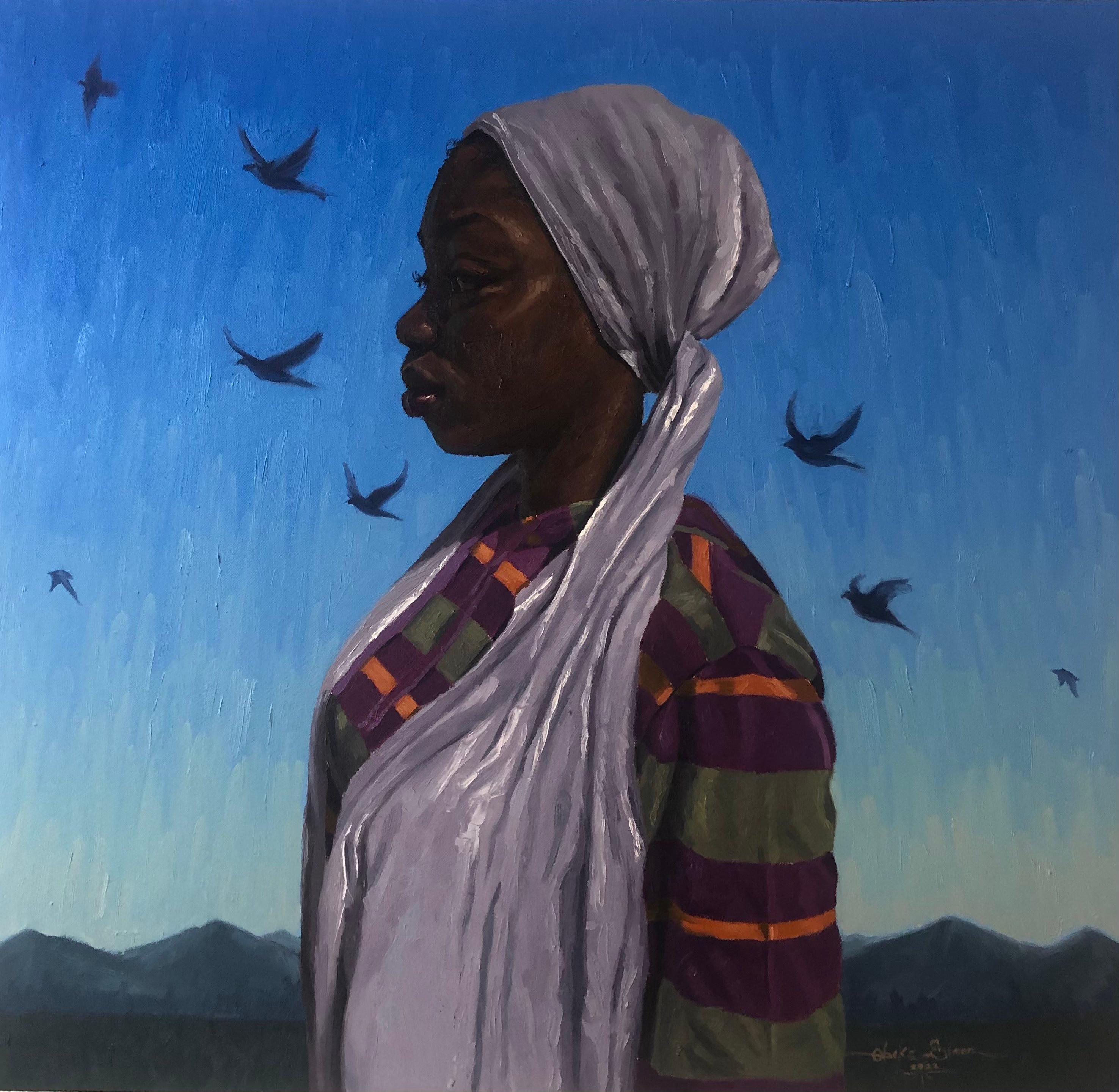 Simon Obeka Portrait Painting - Escape