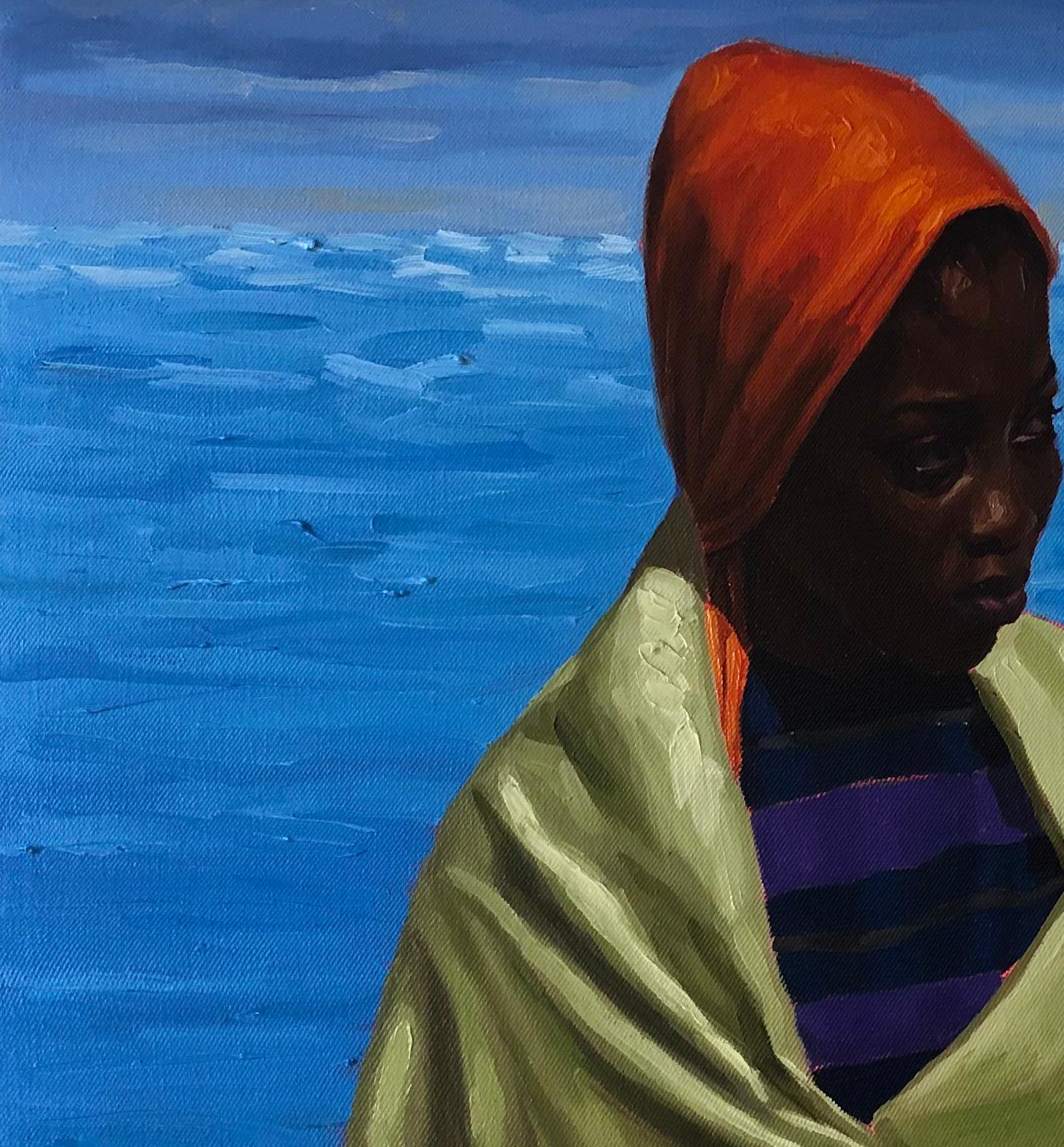 Ayant tout fait, je Stand 2 - 21e siècle, Contemporain, Paysage, Femmes, Huile - Painting de Simon Obeka