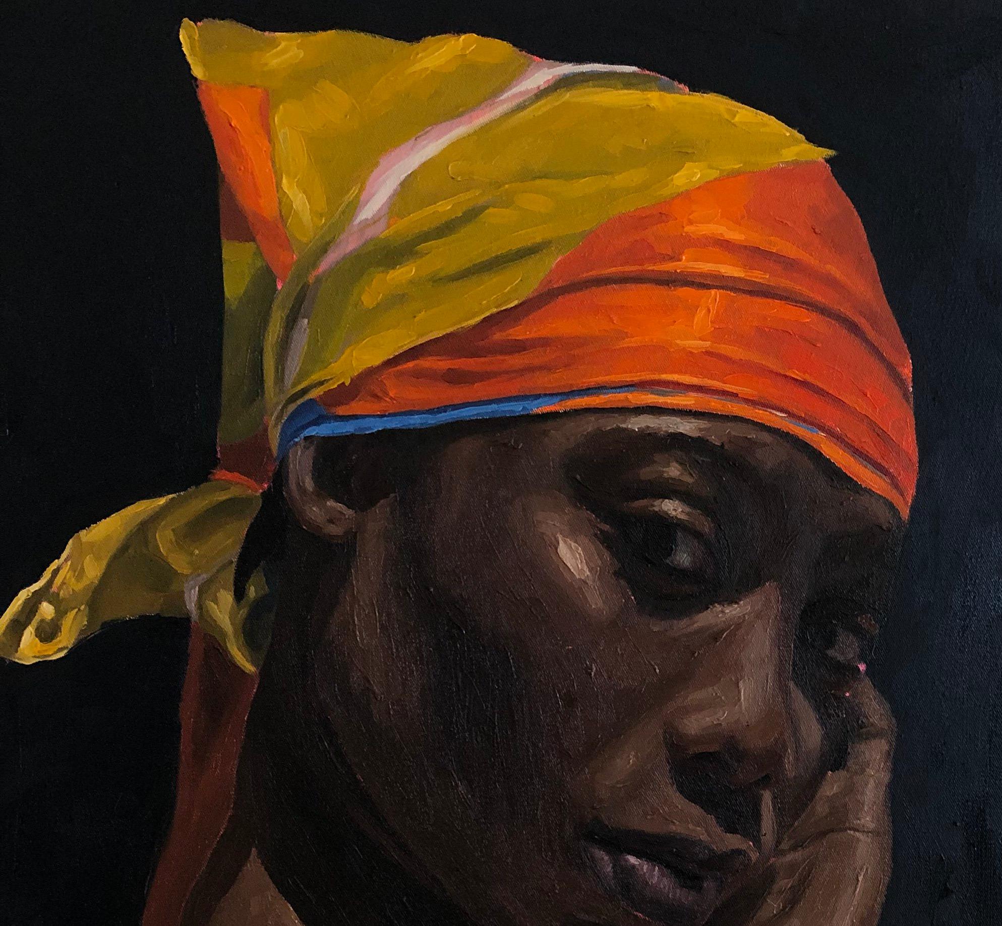 Sto bene, solo qui 2 - Painting di Simon Obeka