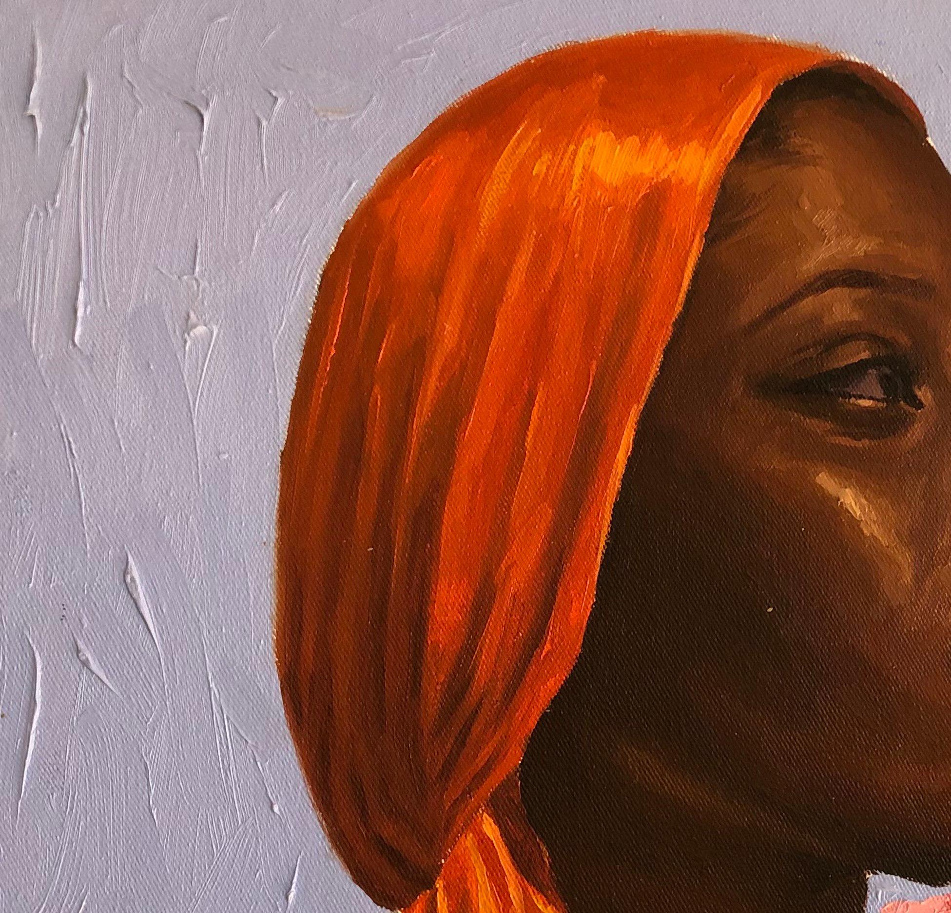 Sulla tua tomba non avranno un buon odore  - 21° secolo, Contemporaneo, Floreale, Donna - Painting di Simon Obeka