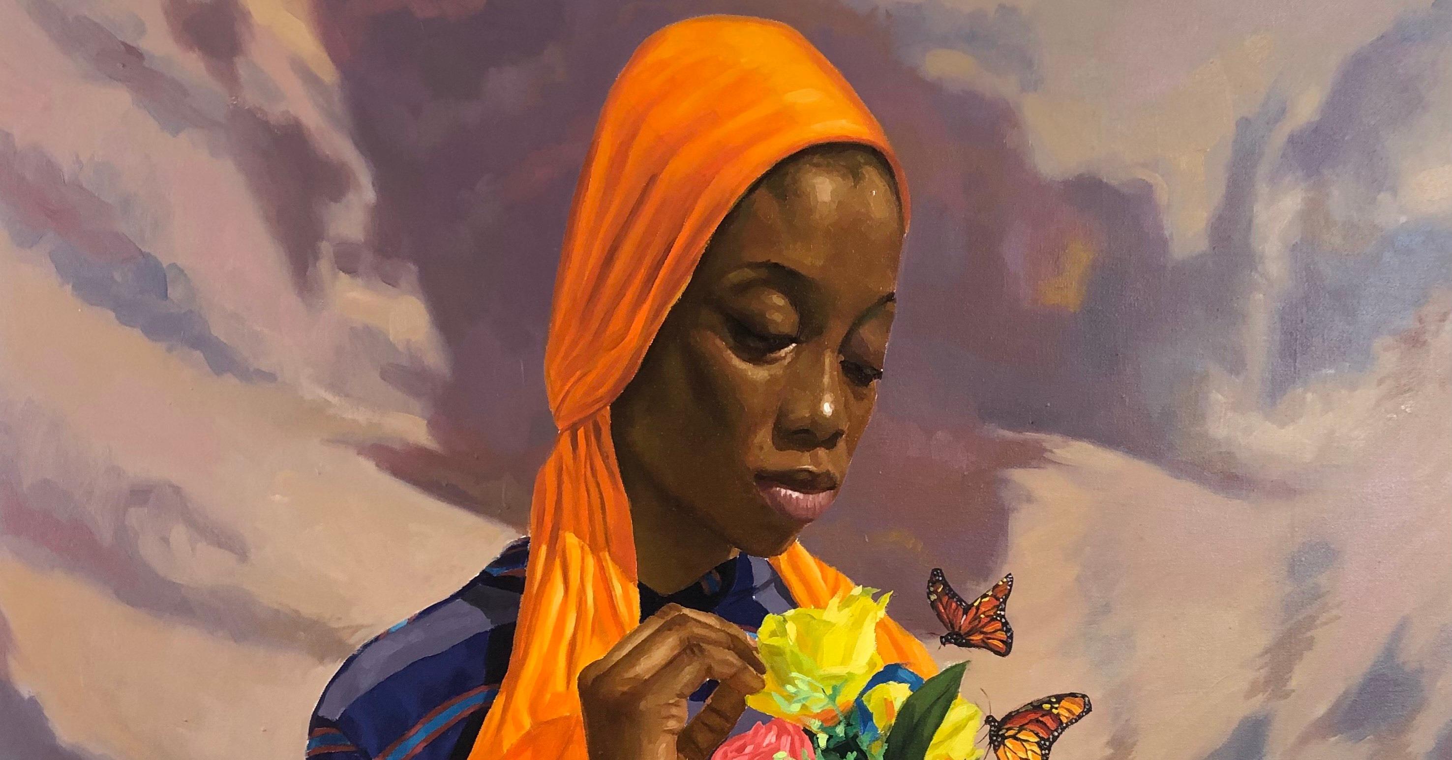 On Your Tomb, They Won't Smell Nice V - 21st Century, Contemporary, Figurative - Painting by Simon Obeka