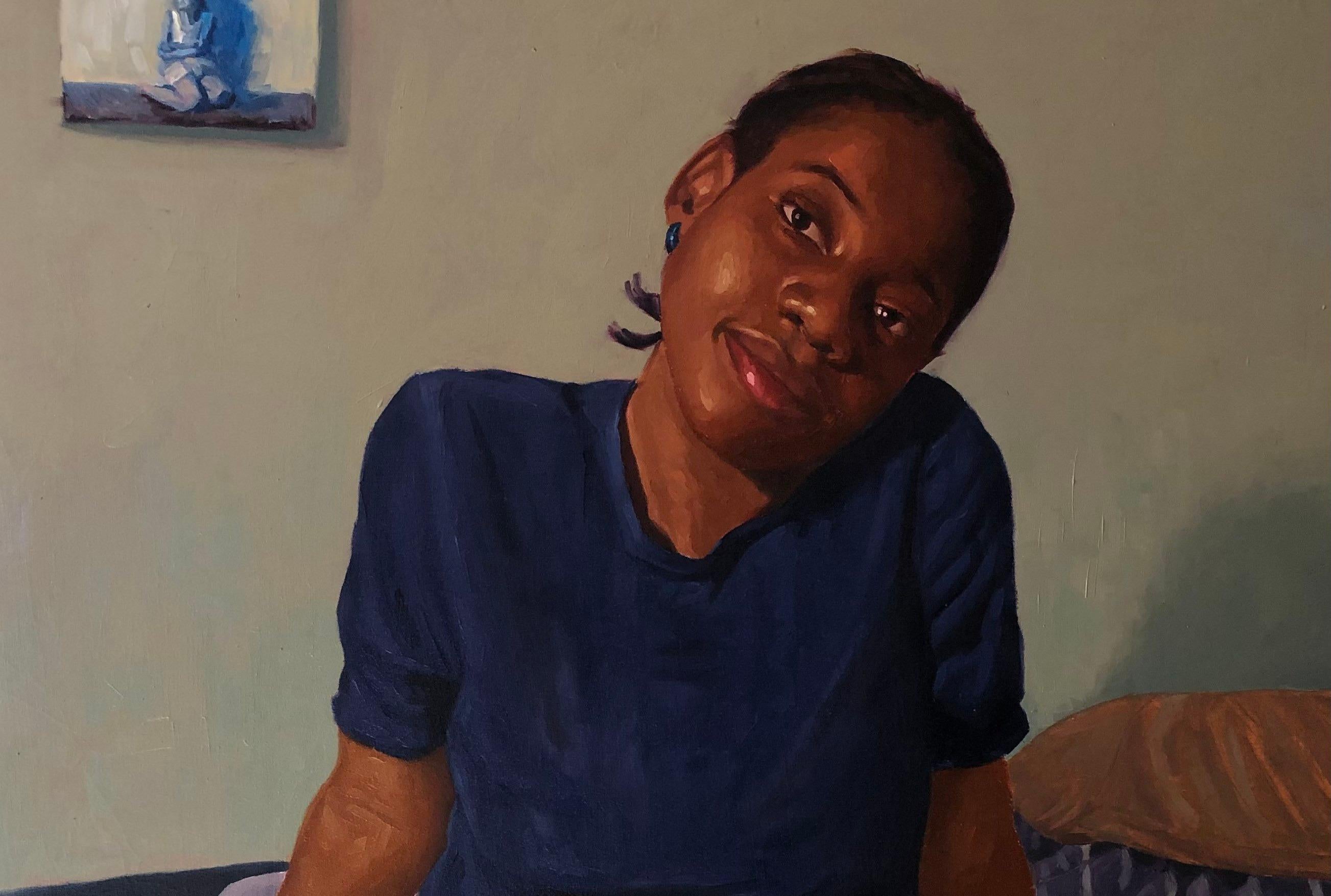 Senza dubbio sarò qui - 21° secolo, Contemporaneo, Figurativo, Donne, Amore - Painting di Simon Obeka