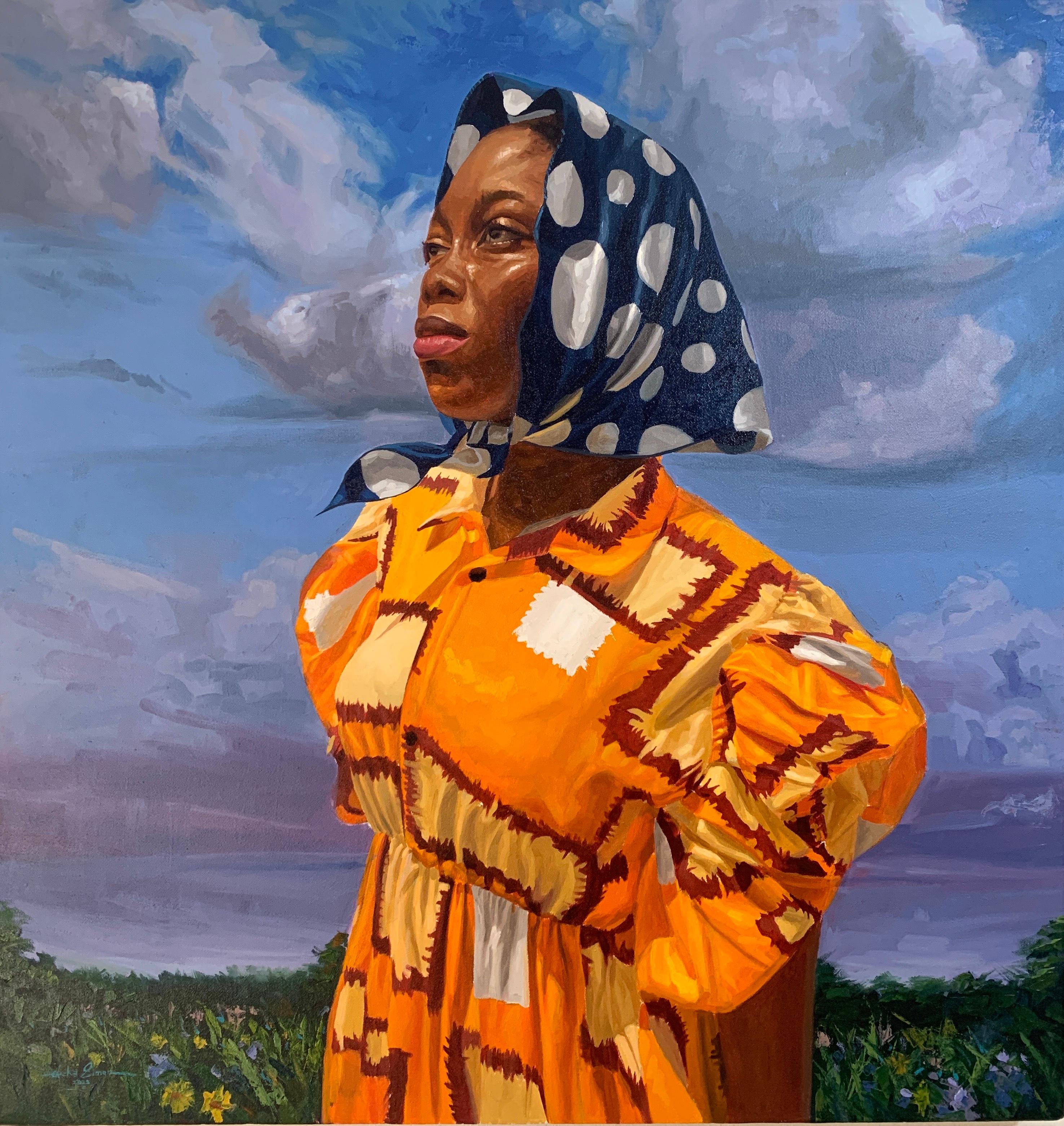 Unbroken 1: 21st Century Contemporary Figurative Oil Portrait of Woman in Nature