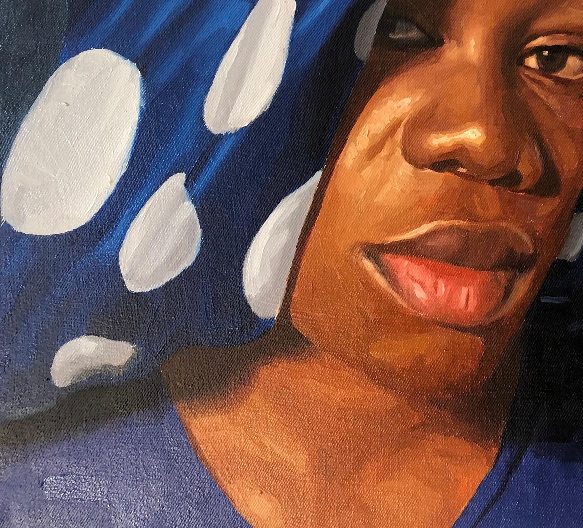 Vision of Twilight 2 - 21° secolo, Contemporaneo, Figurativo, Donne, Realismo - Figurative Painting Nero di Simon Obeka