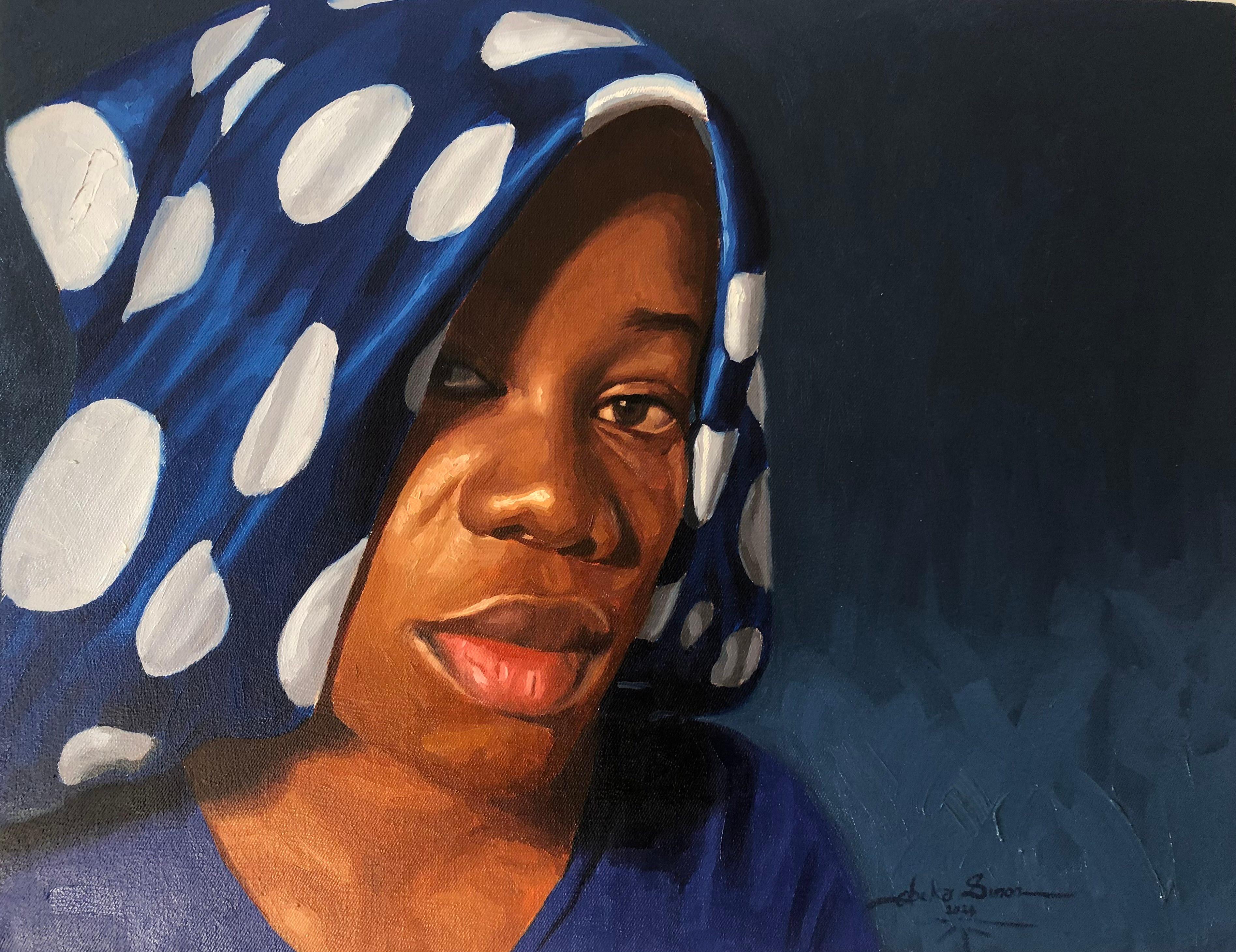 Figurative Painting di Simon Obeka - Vision of Twilight 2 - 21° secolo, Contemporaneo, Figurativo, Donne, Realismo