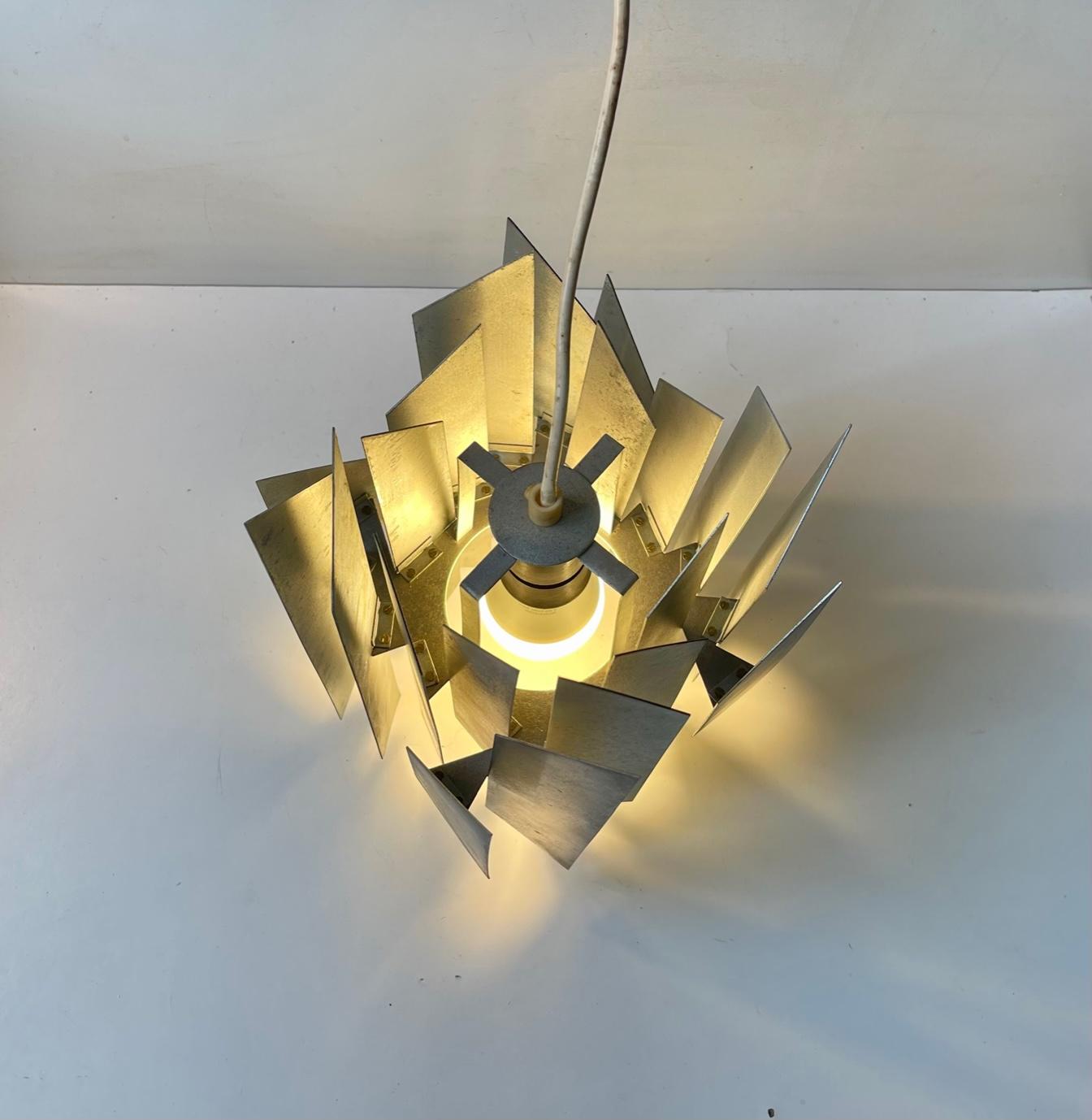 Simon P. Henningsen Brutalist Steel Ceiling Lamp for Lyfa, 1960s For Sale 1