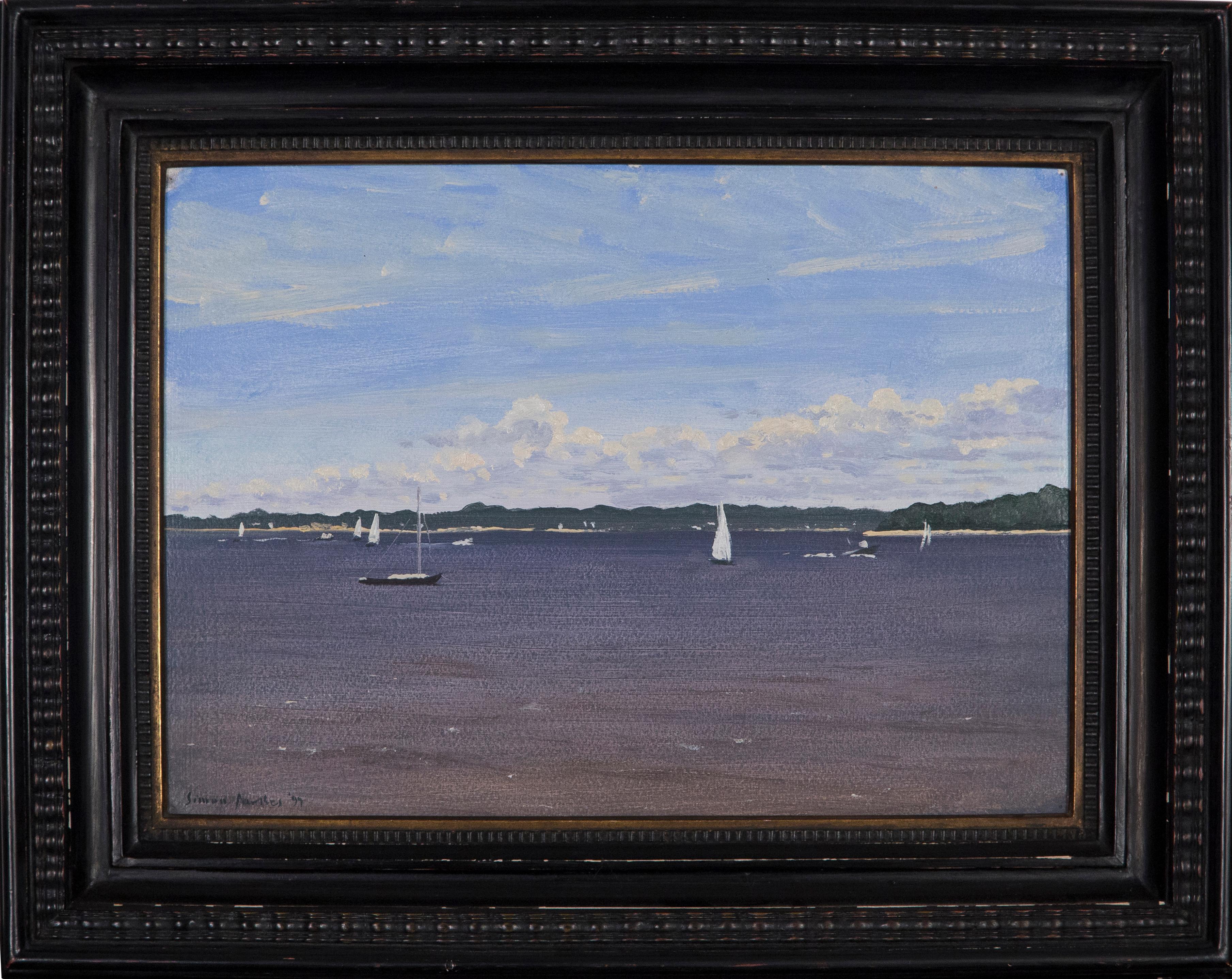 Simon Parkes Landscape Painting - Gardiner's Bay, Early July, East Hampton