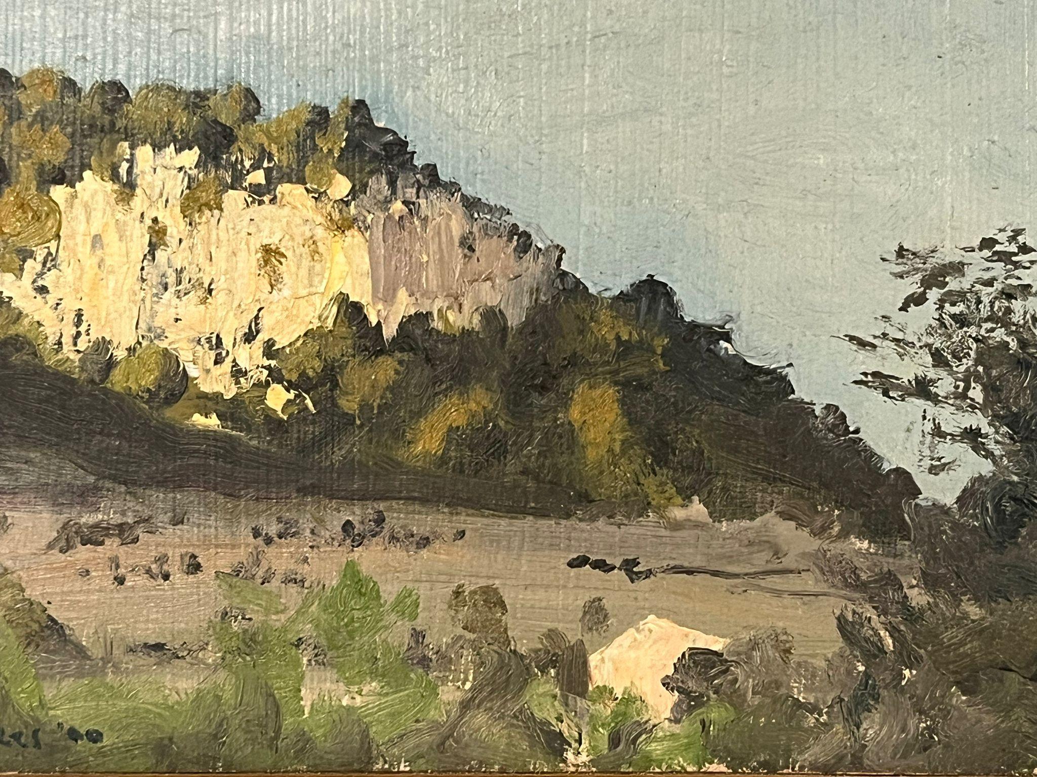 Mallorca Coastal Landscape - Brown Landscape Painting by Simon Parkes