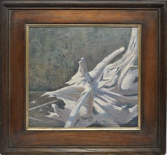 Vintage American Modernist Driftwood Still Life Oil Painting by Simon Parkes