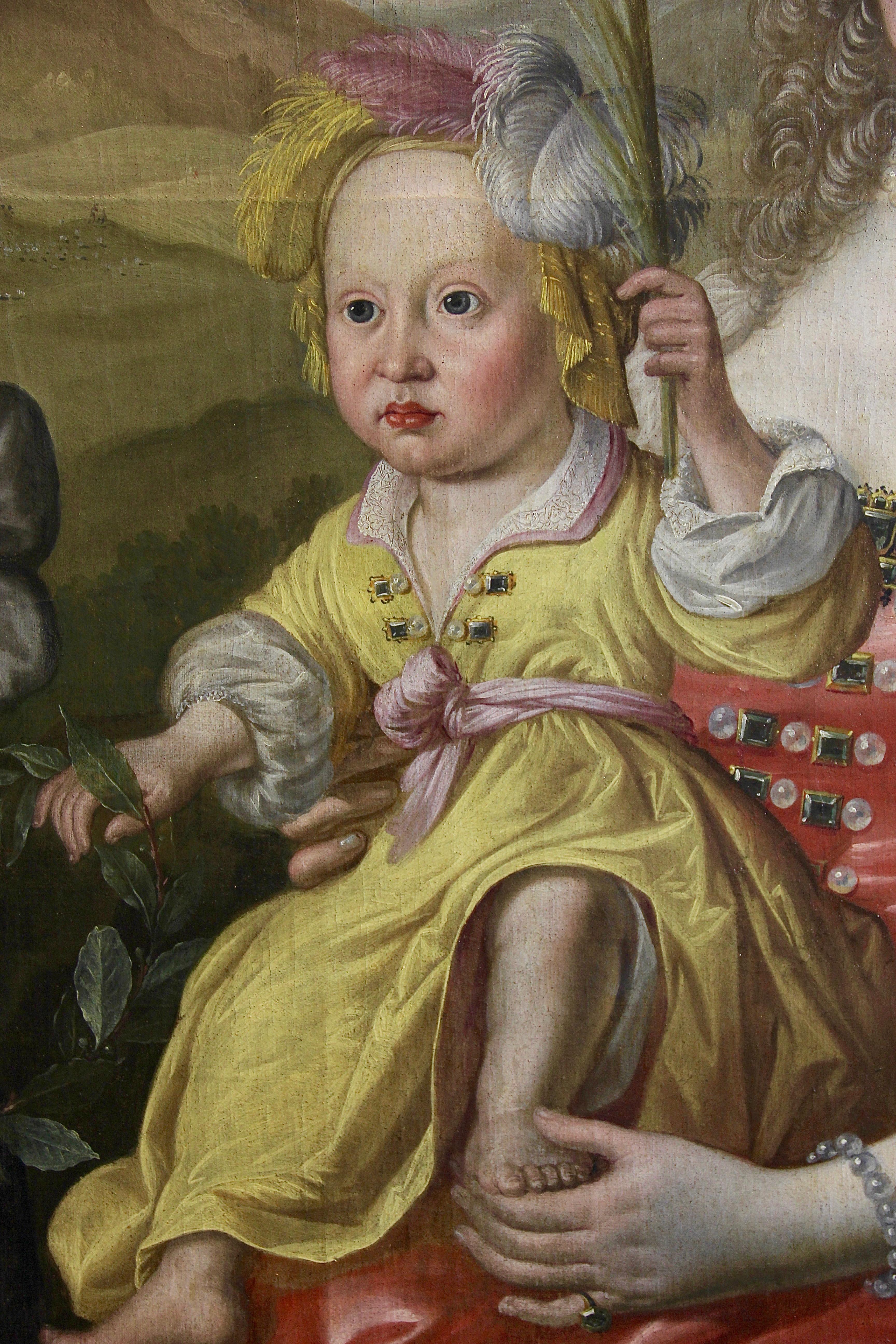 SIMON PETER TILEMANN, Family Portrait, 1658, Old Master. Baroque Rococo Painting - Brown Portrait Painting by Simon Peter Tilemann
