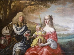 SIMON PETER TILEMANN, Portrait de famille, 1658, Maître ancien. Peinture baroque rococo