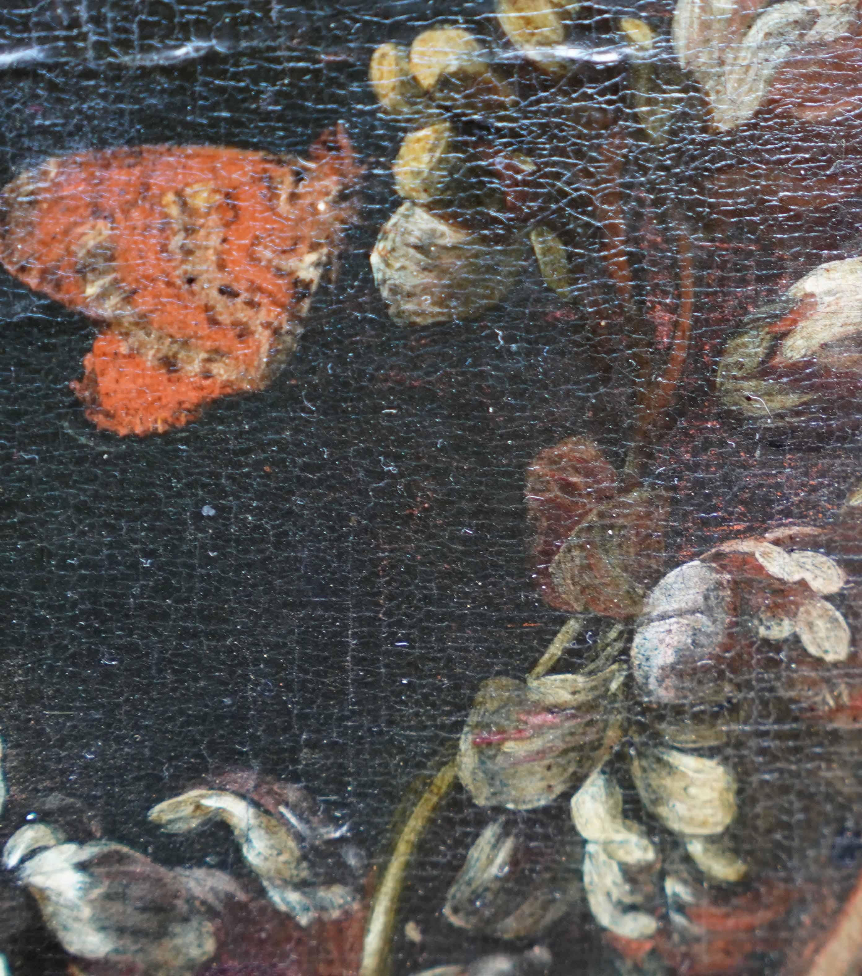 Composizione floreale mista in un vaso - Dipinto a olio olandese dell'età dell'oro del vecchio maestro in vendita 5