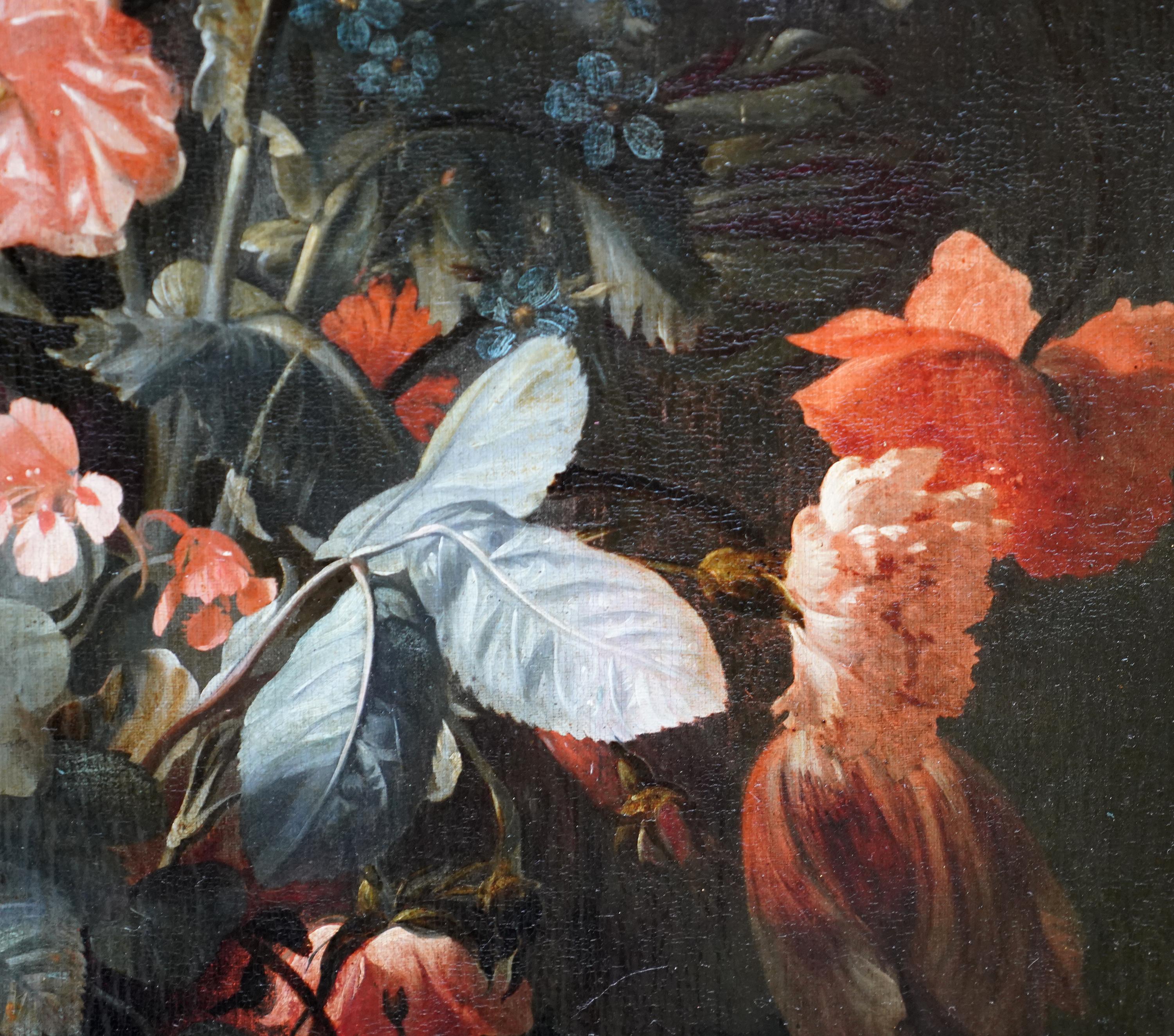 Gemischtes Blumenarrangement in einer Vase - Holländischer Alter Meister Goldenes Zeitalter Ölgemälde im Angebot 6