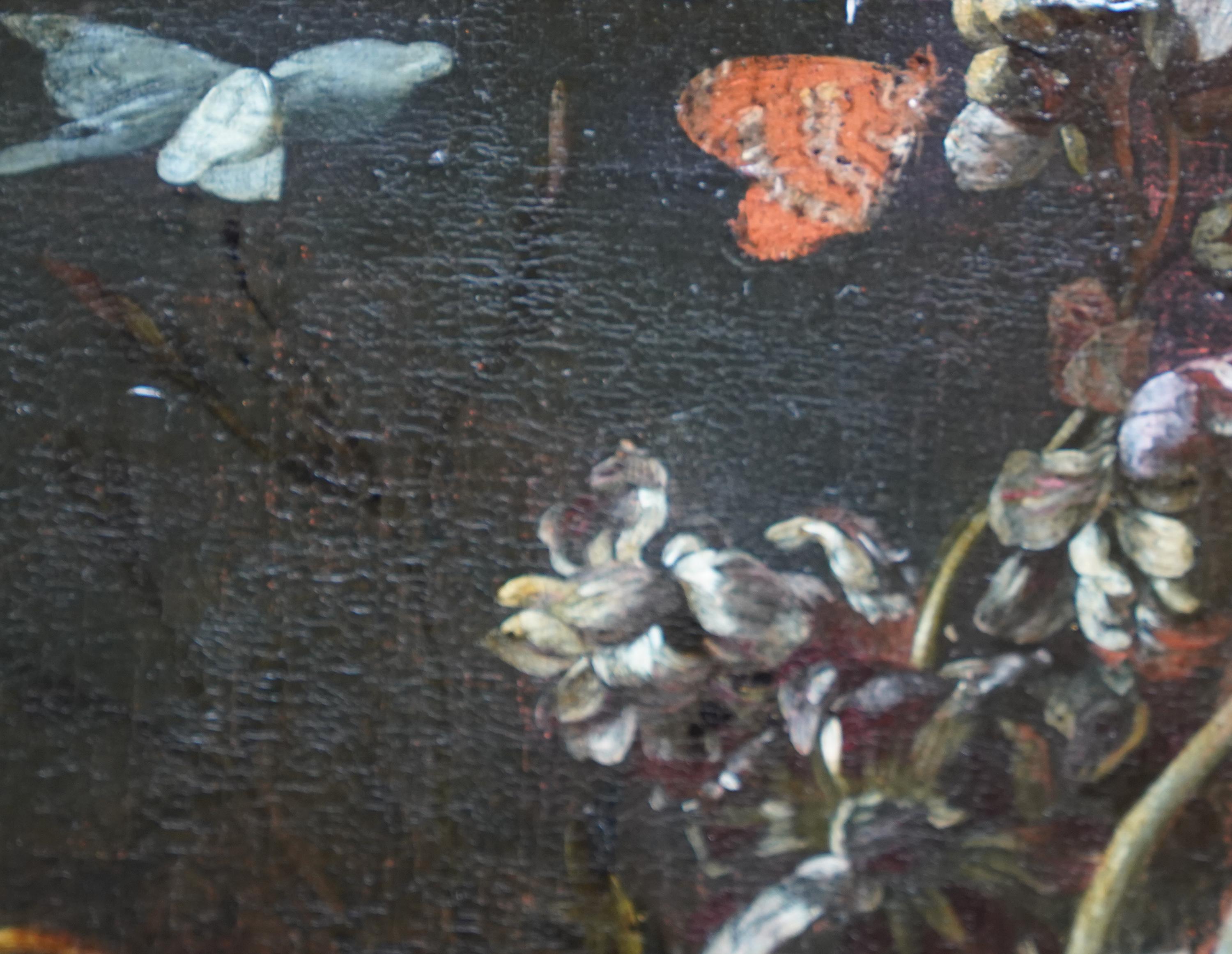 Gemischtes Blumenarrangement in einer Vase - Holländischer Alter Meister Goldenes Zeitalter Ölgemälde im Angebot 10