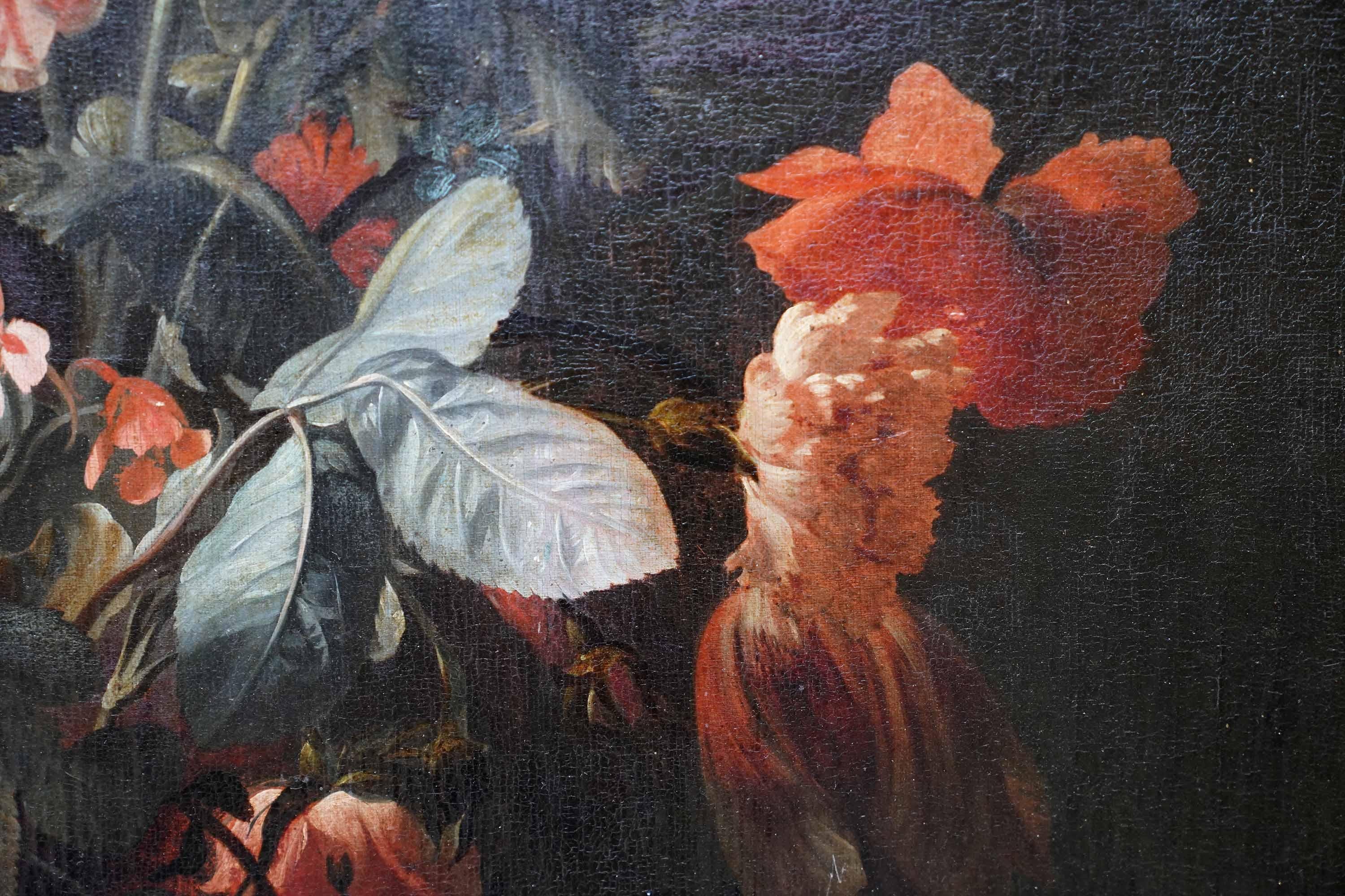 Composizione floreale mista in un vaso - Dipinto a olio olandese dell'età dell'oro del vecchio maestro in vendita 3