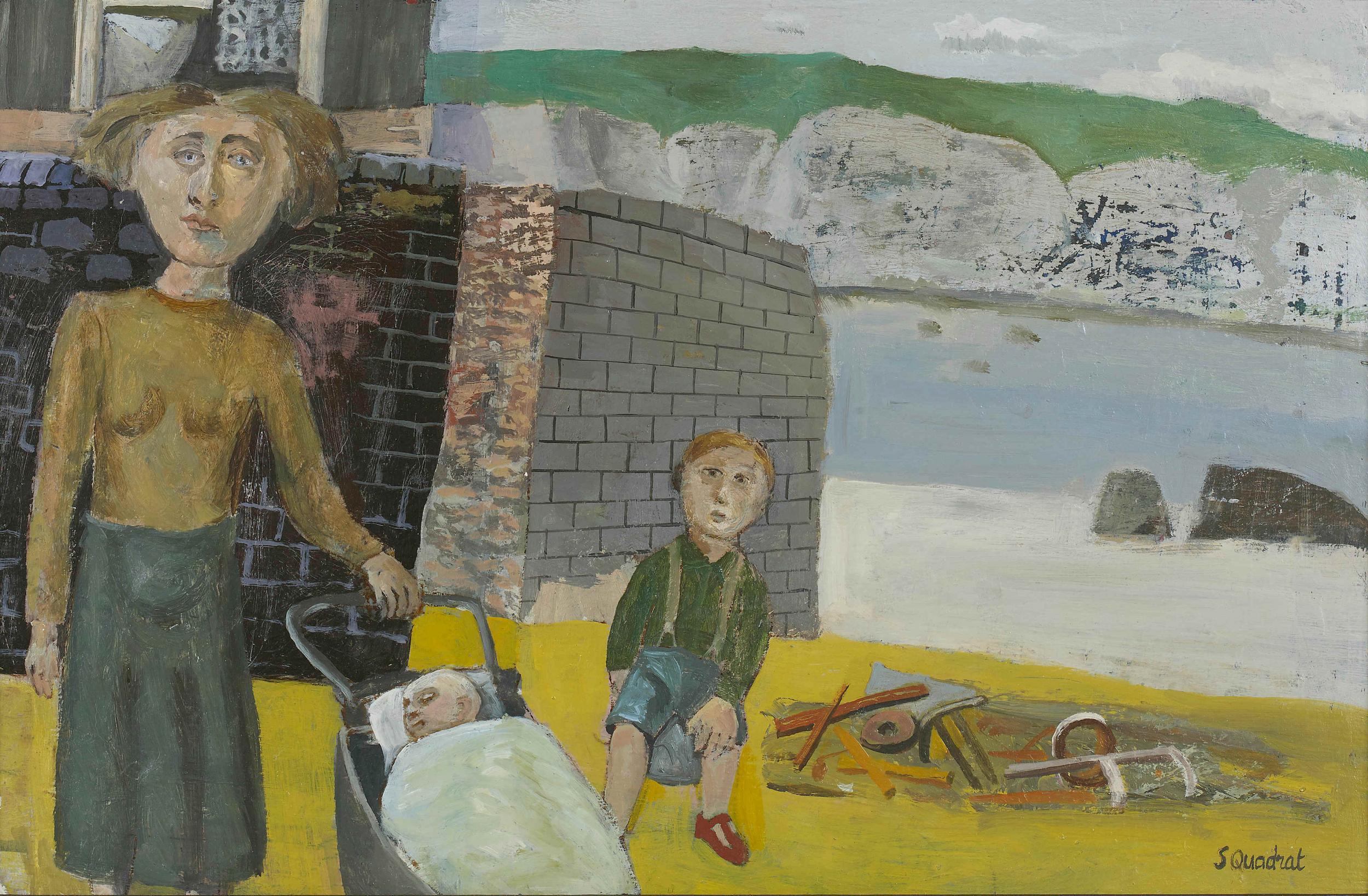 'Mother and Children by the Sea' by Birtish artist Simon Quadrat For Sale 1
