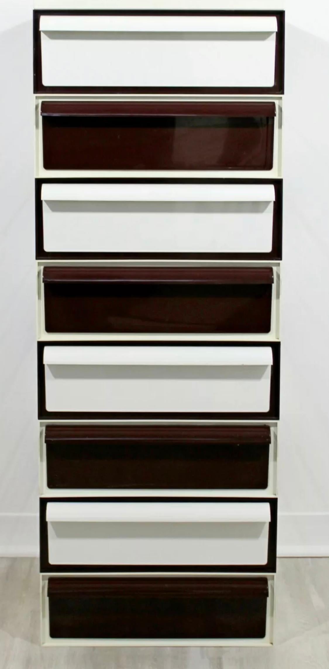 Italian Simon Russell for Kartell 8 Drawer Stacking File Cabinet, 1970s For Sale