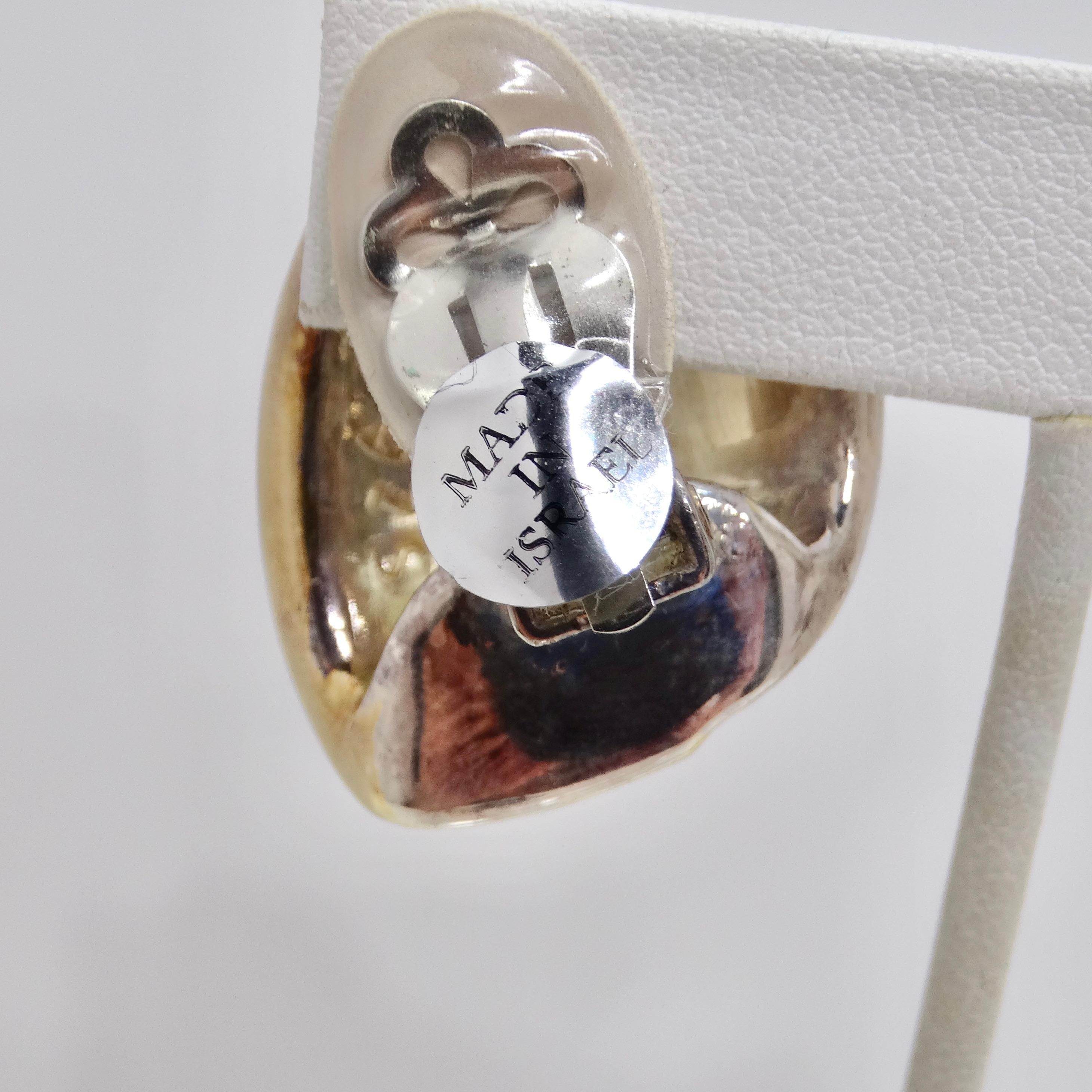 Simon Sebbag 1980s Sterling Silver Knot Clip On Earrings For Sale 1