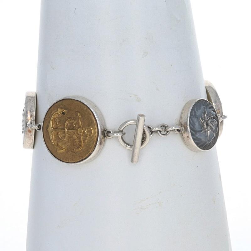 Simon Sebbag Designs Vintage Button Link Bracelet 8