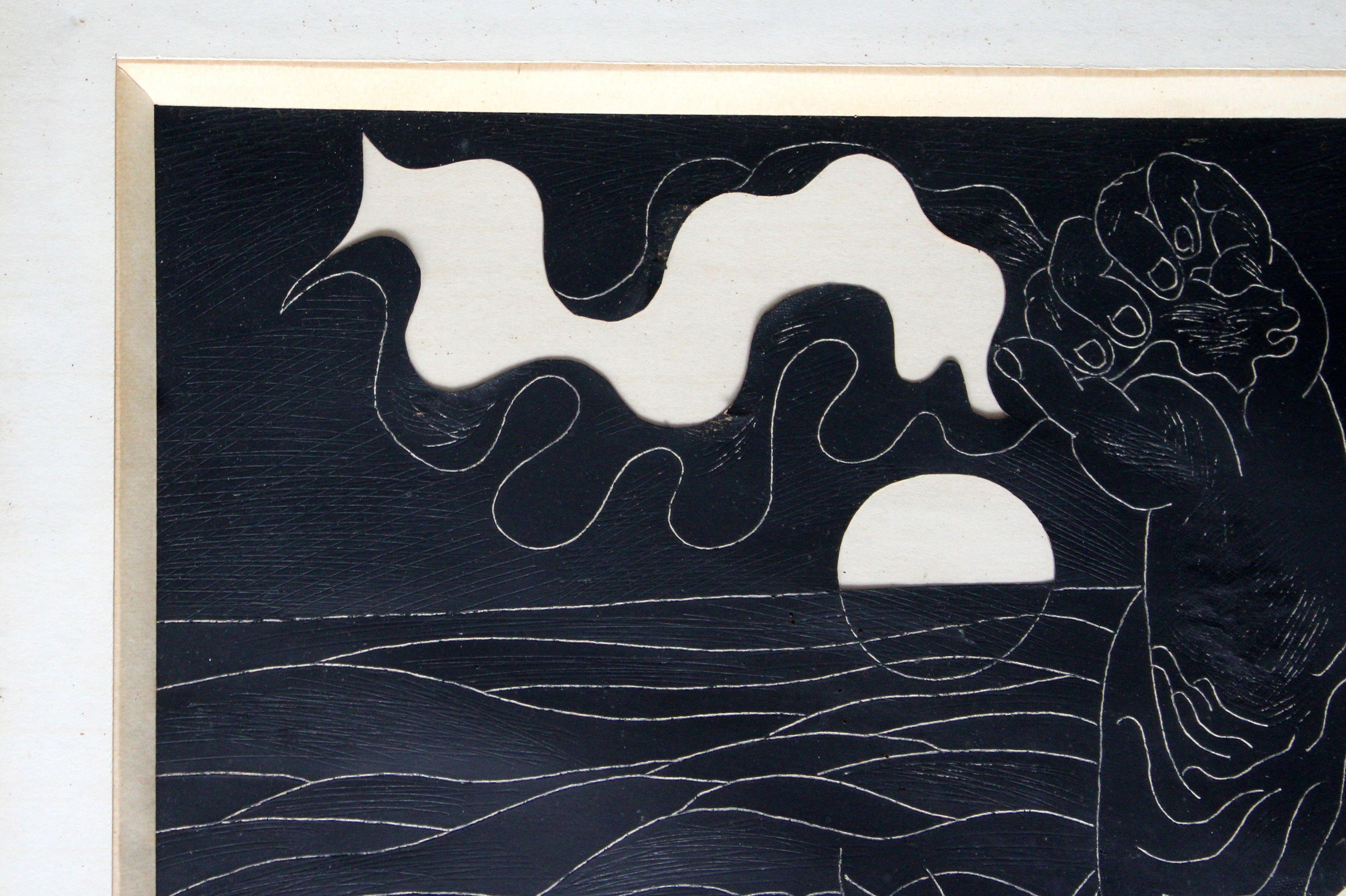 The Sea of Hopes. Paper, mixed media, 28x54 cm For Sale 2