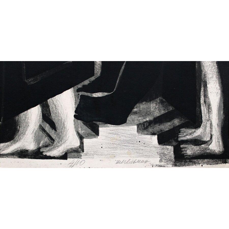 Behind the door. 4/10., paper, lithography, 55x70 cm - Print by Simon Shegelman