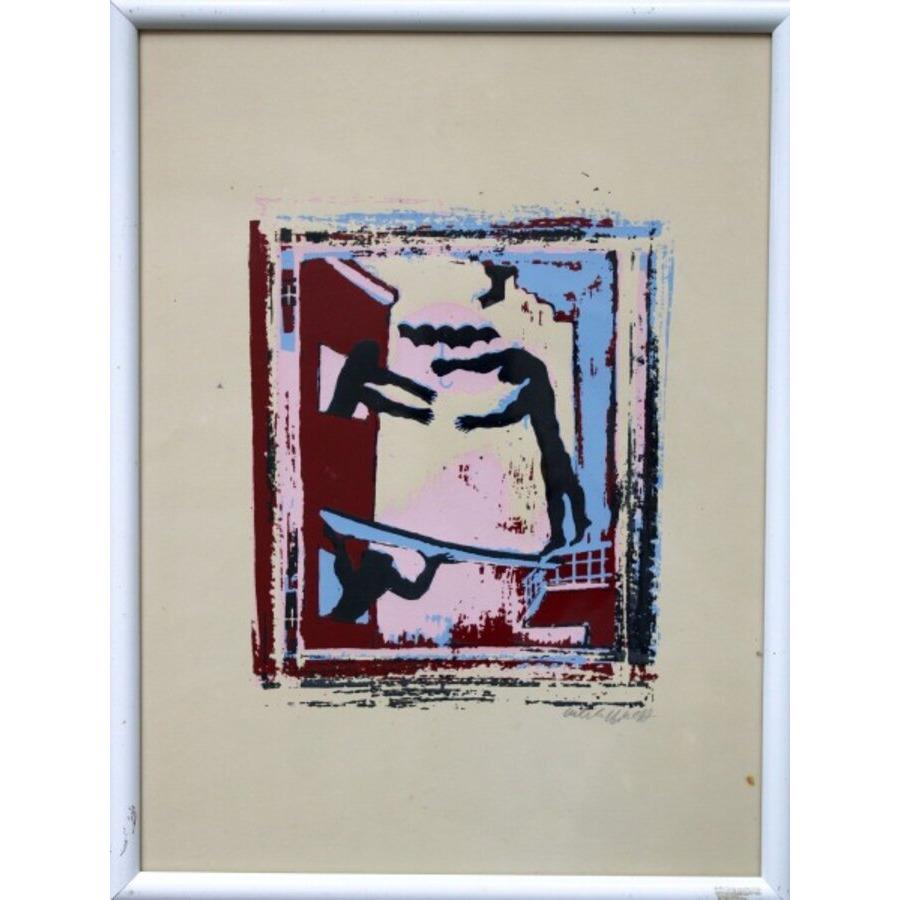 Care. Paper, screen printing, 24x21 cm - Print by Simon Shegelman