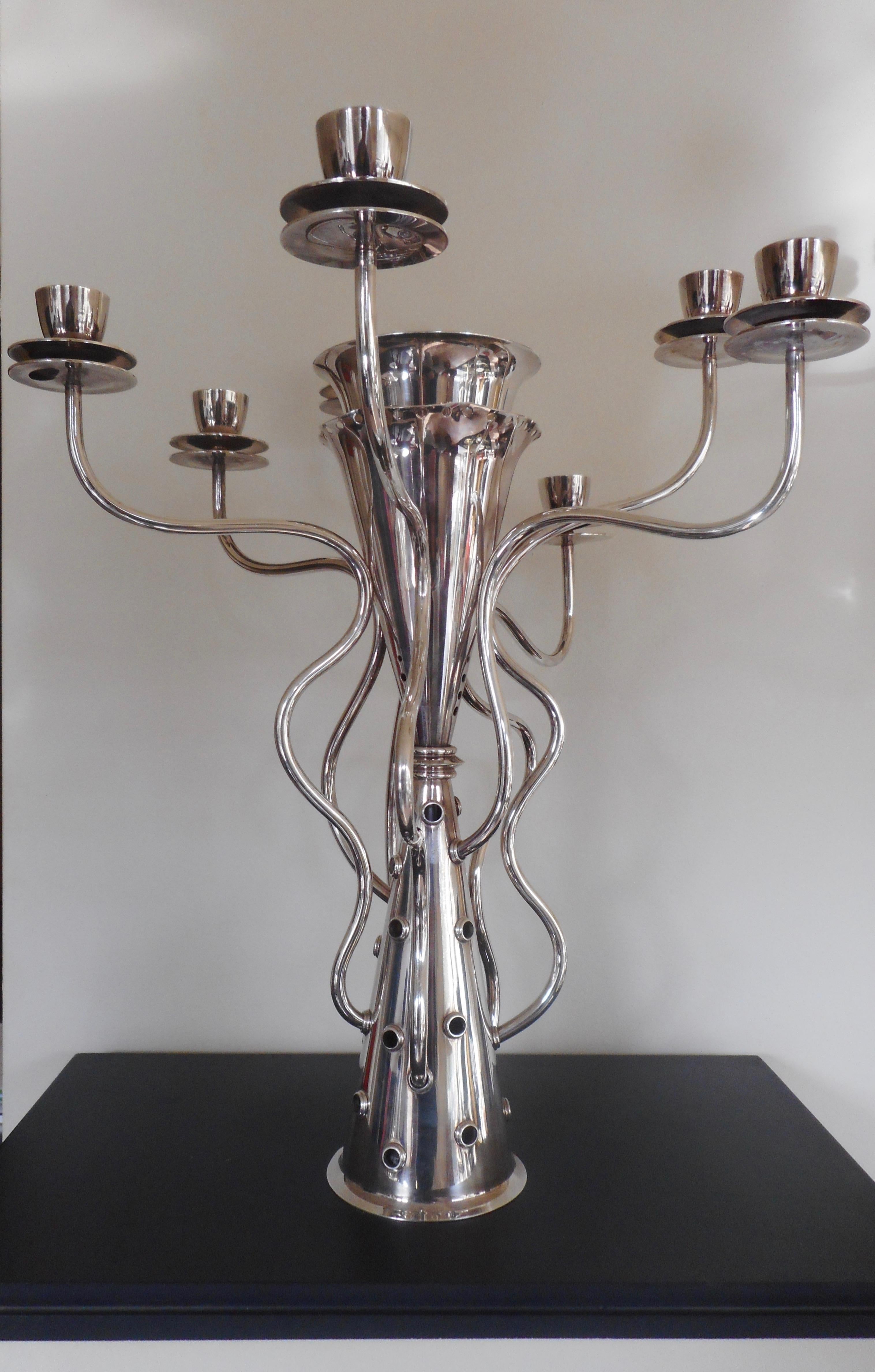 Simon Silver Plated Candelabra by Borek Sipek In Excellent Condition For Sale In Brussels, BE