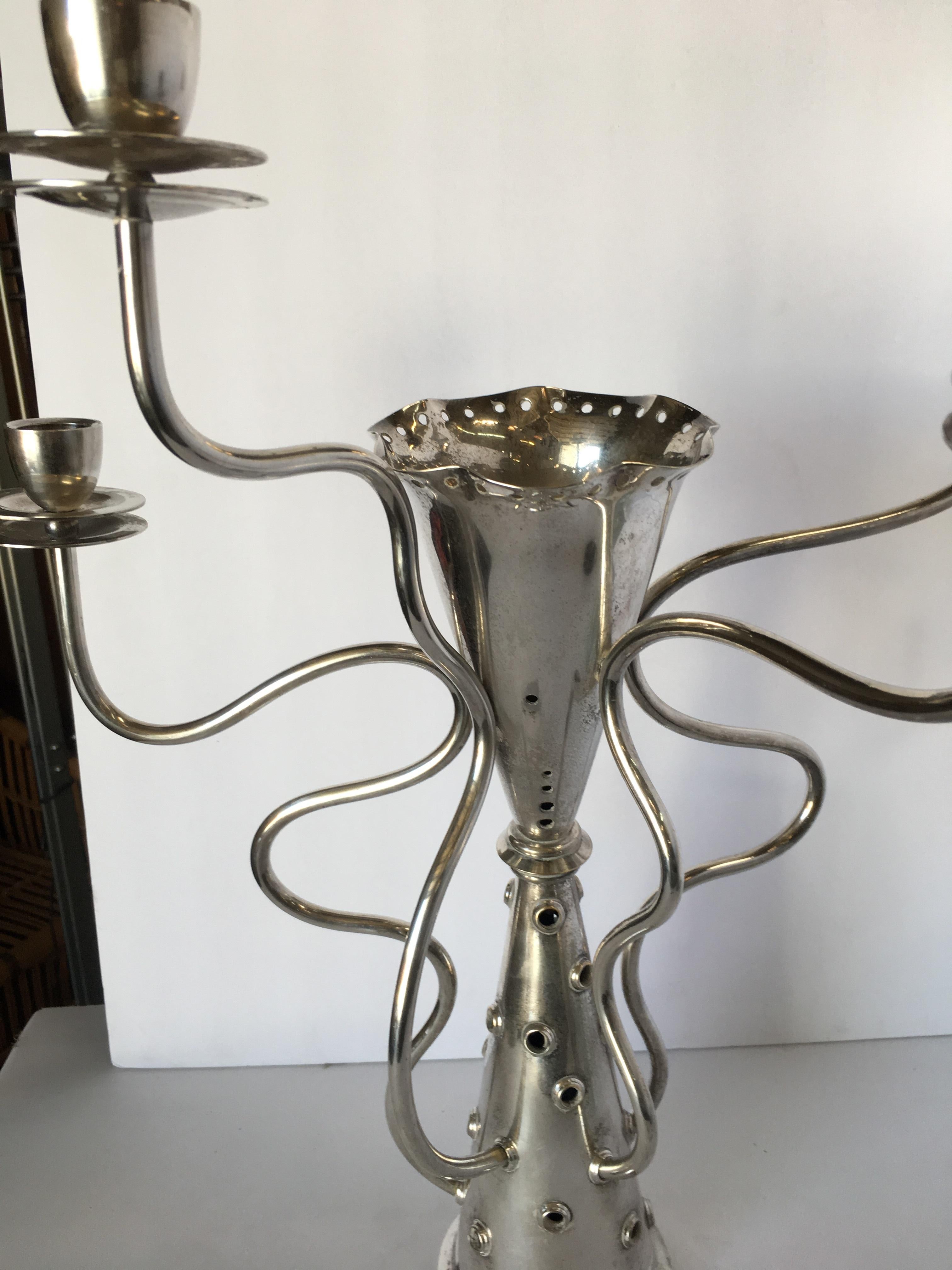 Simon Silver Plated Candelabra by for Driade In Excellent Condition In Van Nuys, CA