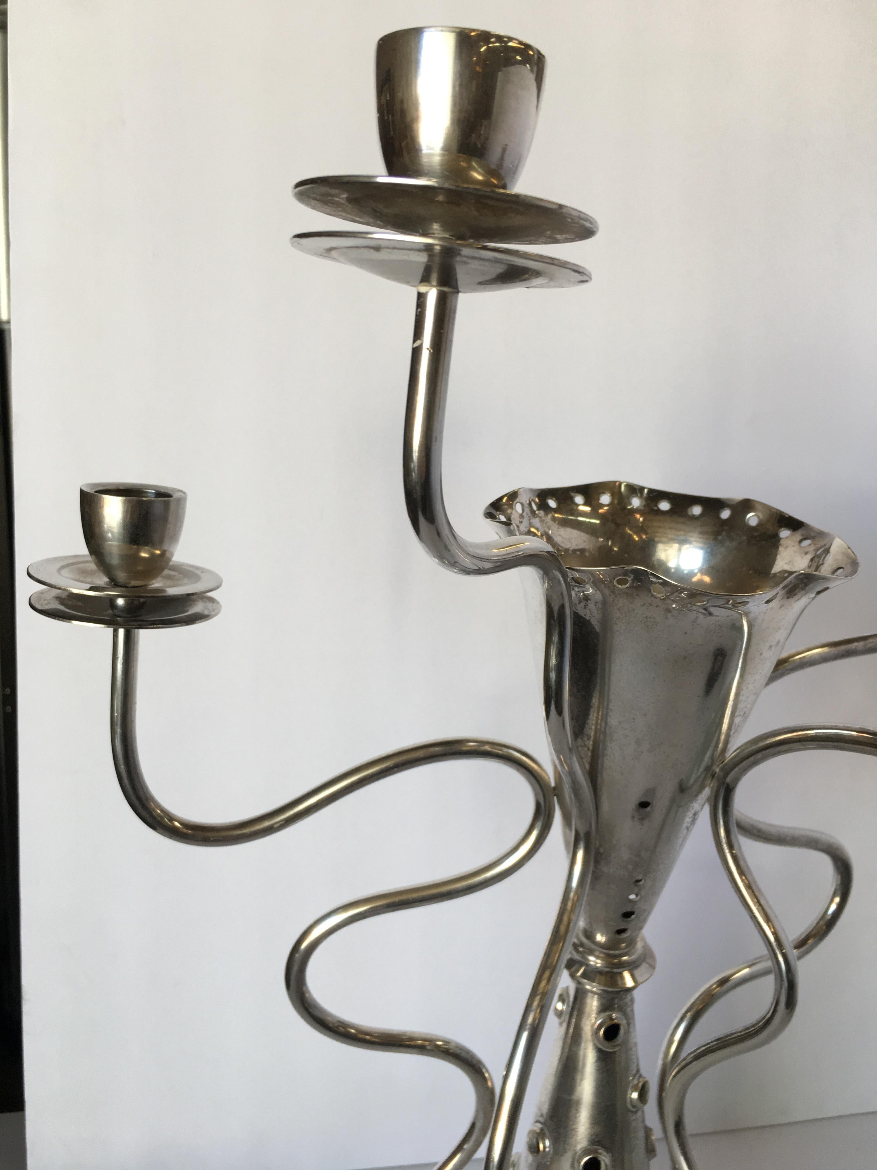 Late 20th Century Simon Silver Plated Candelabra by for Driade