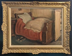 Bedroom Interior - French Mid 20th Century Post Impressionist Oil Painting