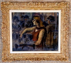 Escena de bar postimpresionista, Le Cafe du Commerce, Óleo sobre tabla