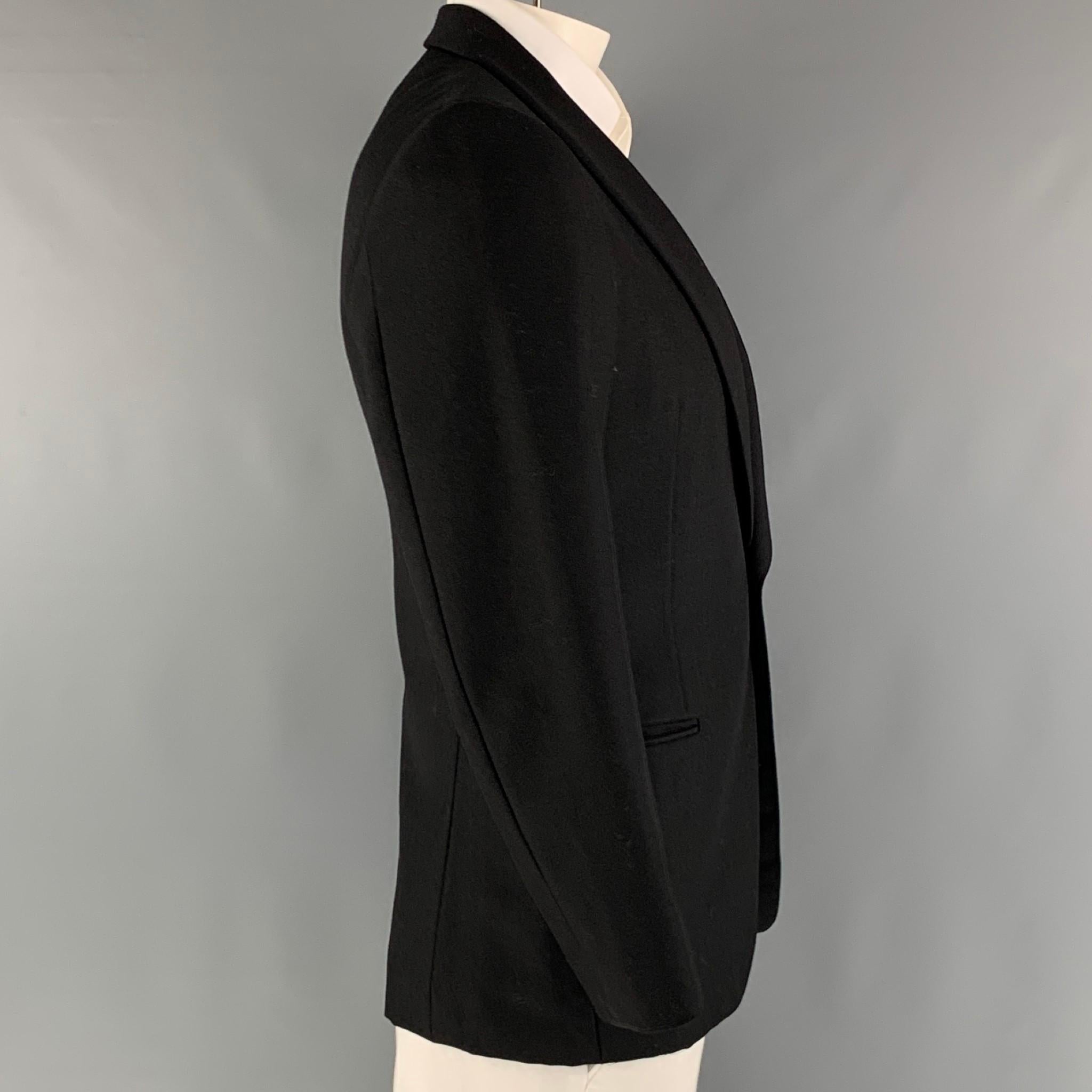SIMON SPURR Size 42 Black Wool Mohair Shawl Collar Sport Coat In Good Condition In San Francisco, CA