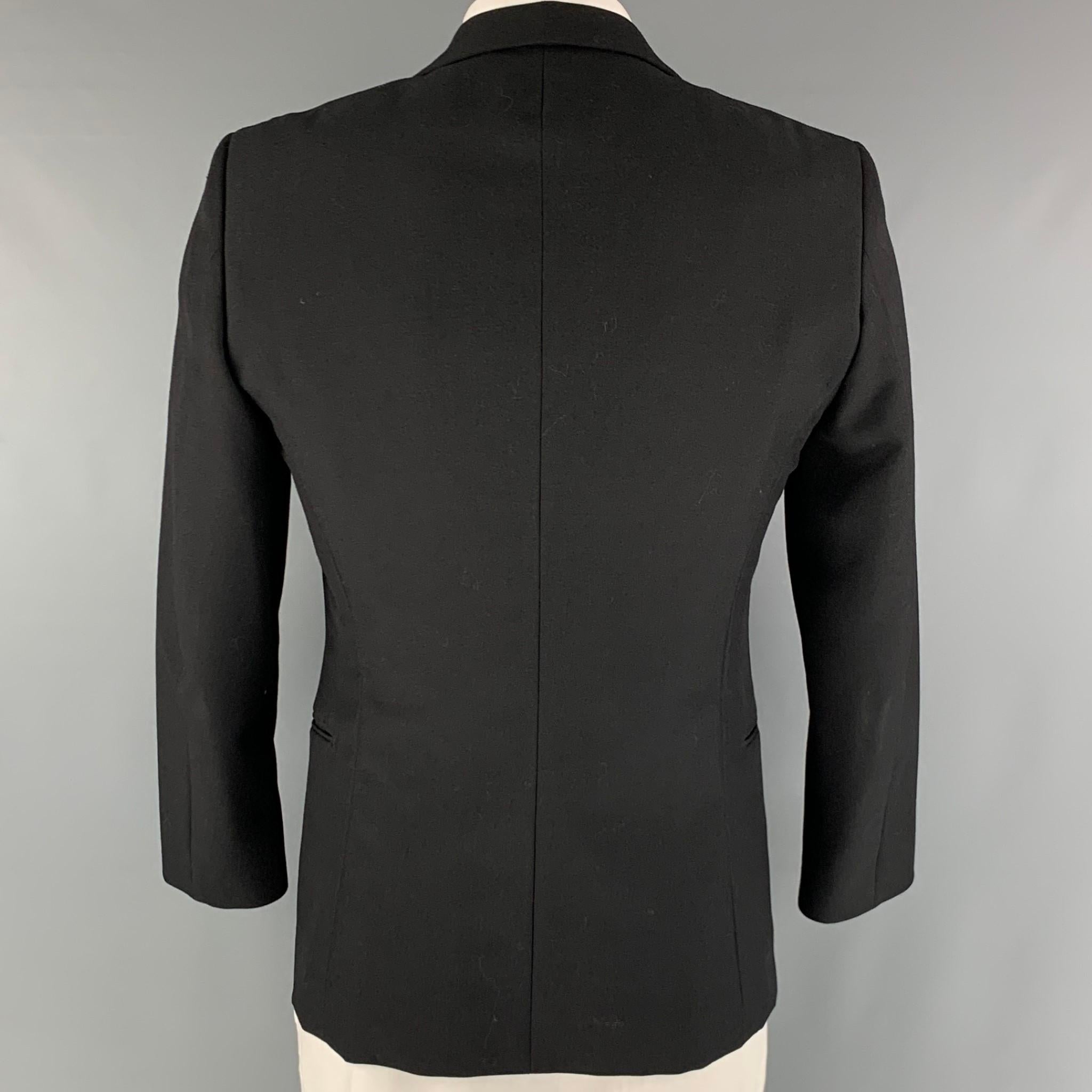 Men's SIMON SPURR Size 42 Black Wool Mohair Shawl Collar Sport Coat