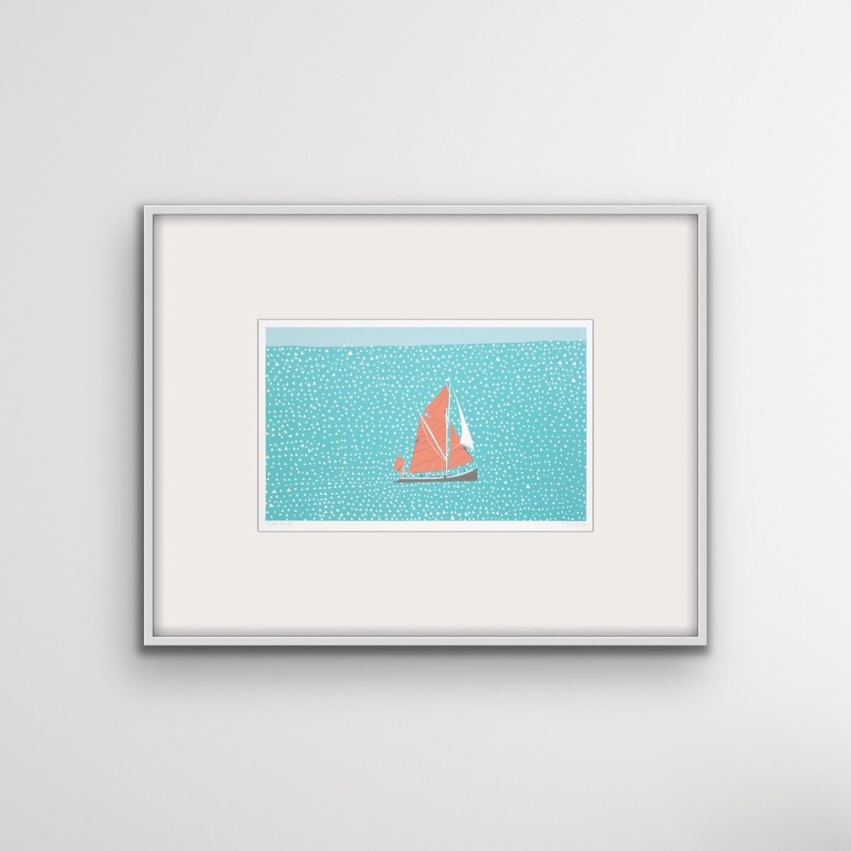 Greta 3, Simon Tozer, Limited edition print, Screen Print, Sailing art - Blue Landscape Print by Simon Tozer 