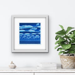 Clouds Behind Clouds II with Screenprint on Paper by Simon Tozer