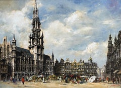"Piazza Centrale, Bruxelles" di Simon Van Gelderen (Bruxelles 1905 – 1986 Ostenda)