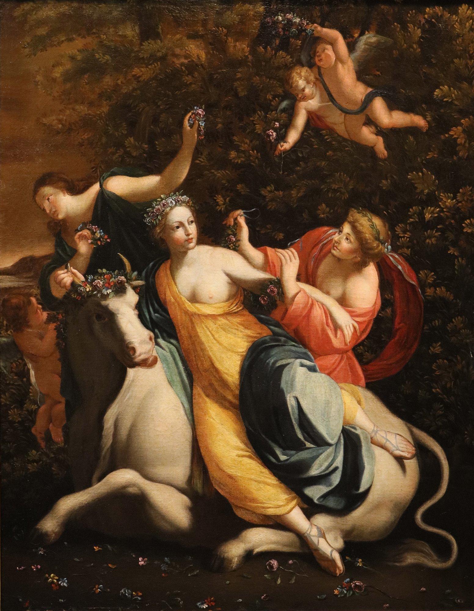 Abduction Of Europa Vouet Paint 17/18th Century Oil on canvas Old master France