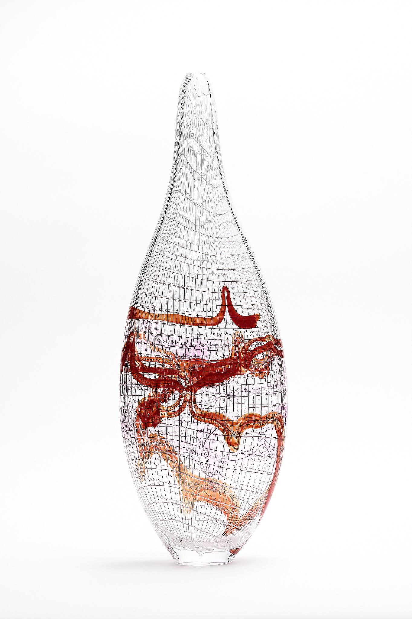 Simon Waranch Abstract Sculpture - Blanket Vessel w/Red